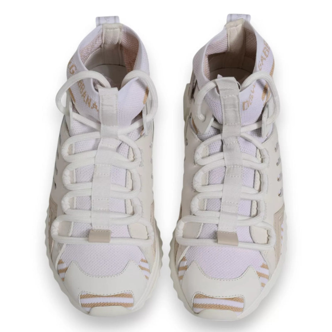 Dolce & Gabbana White Sorrento Socks Trekking Sneakers Shoes
