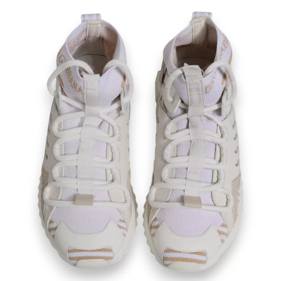Dolce & Gabbana White Sorrento Socks Trekking Sneakers Shoes