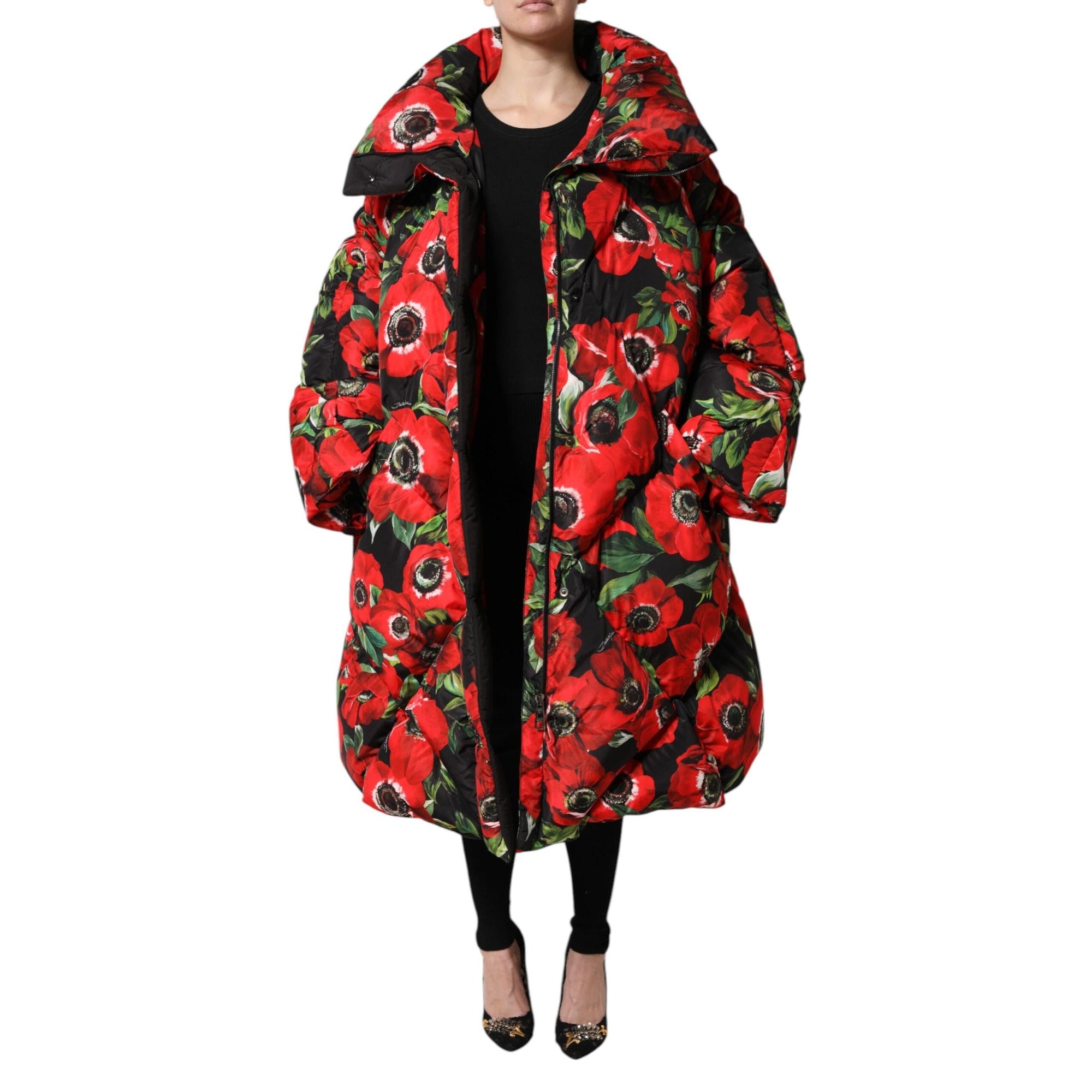 Dolce &amp; Gabbana Multicolor Floral Full Zip Padded Jacket