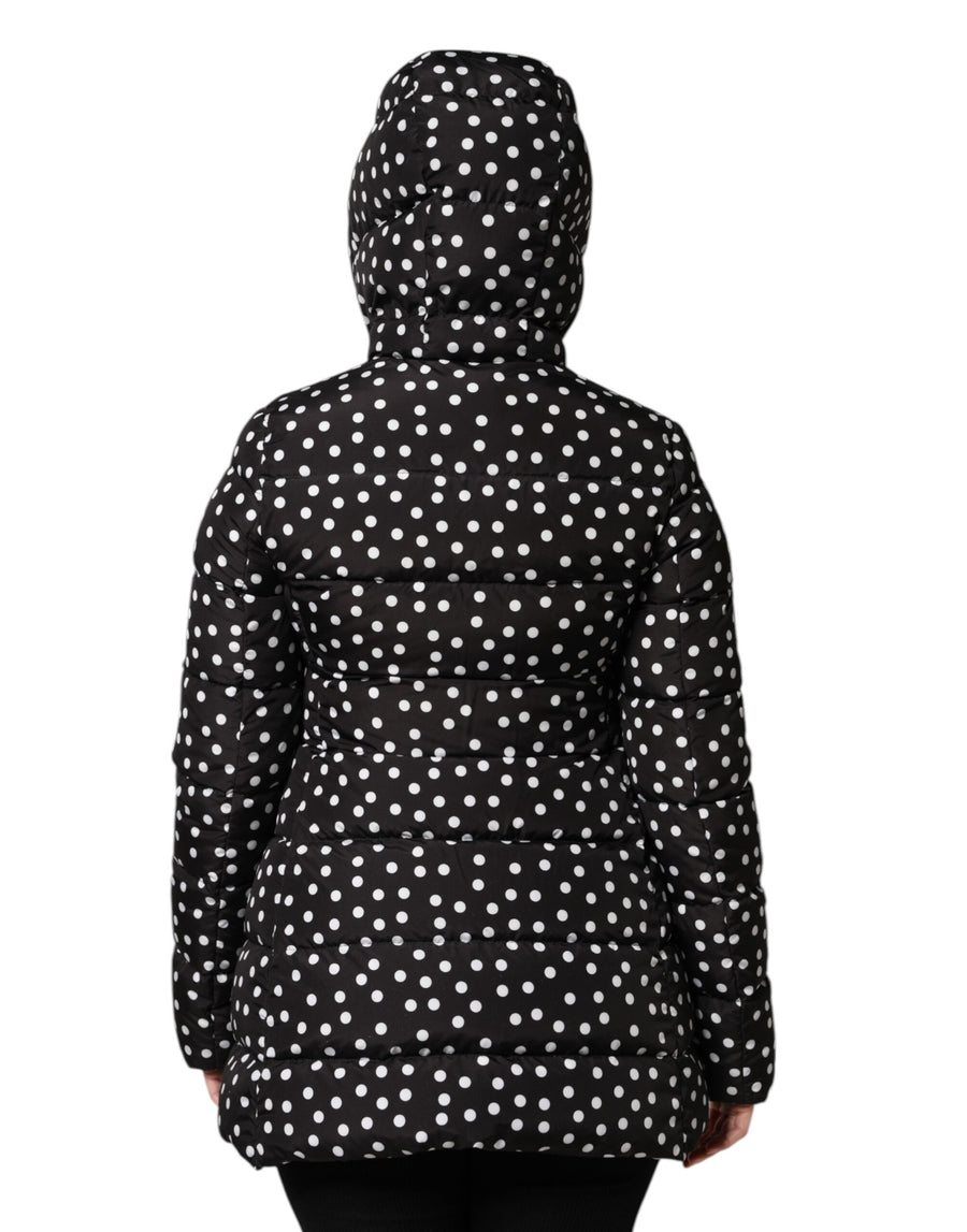 Dolce & Gabbana Black Puffer Hooded Zip Reversible Jacket