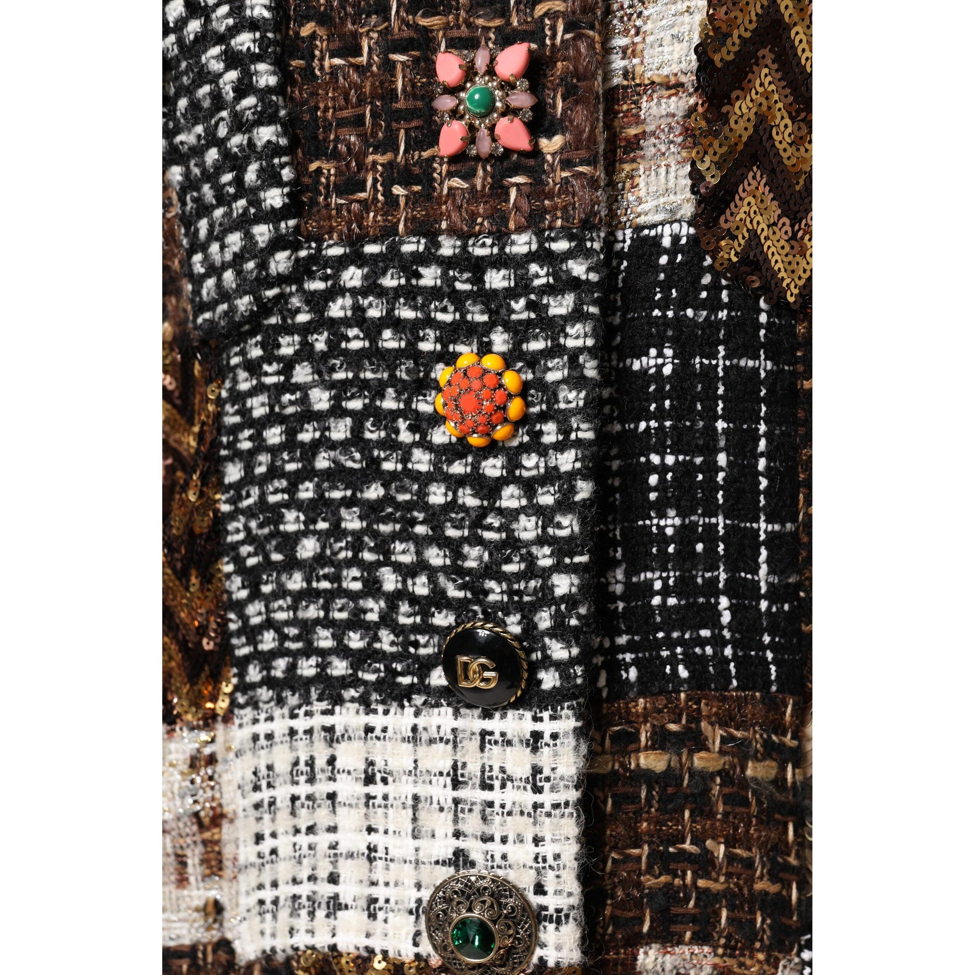 Dolce &amp; Gabbana Multicolor Patchwork Button Down Jacket