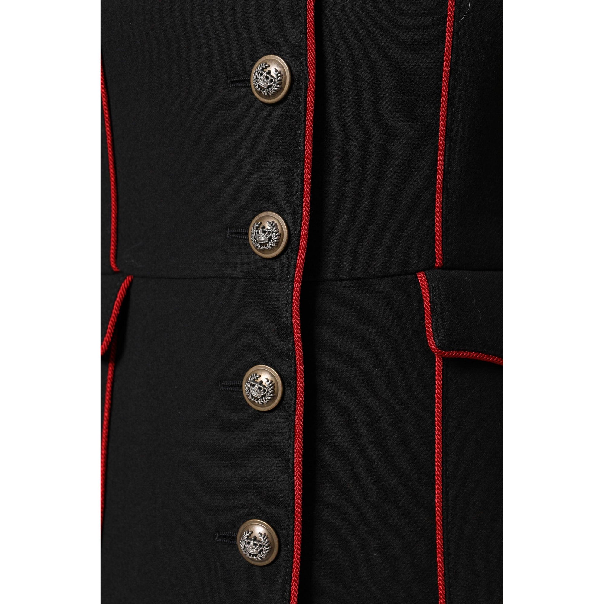 Dolce &amp; Gabbana Black Wool Single Breasted Trench Coat Jacket