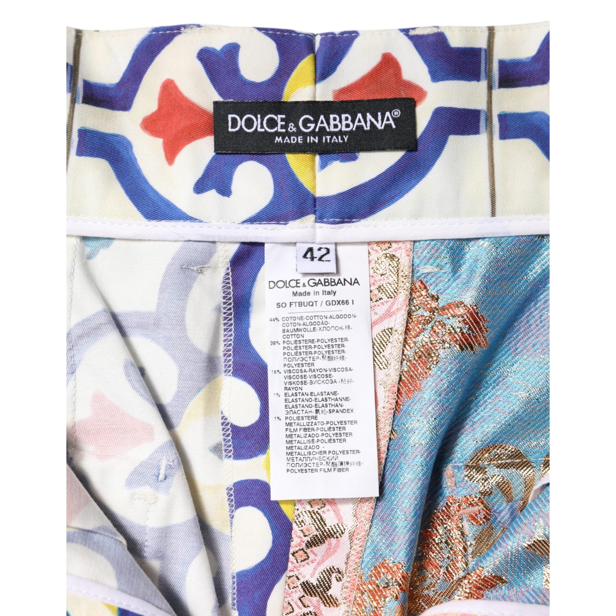 Dolce &amp; Gabbana Multicolor High Waist Women Hot Pants Shorts