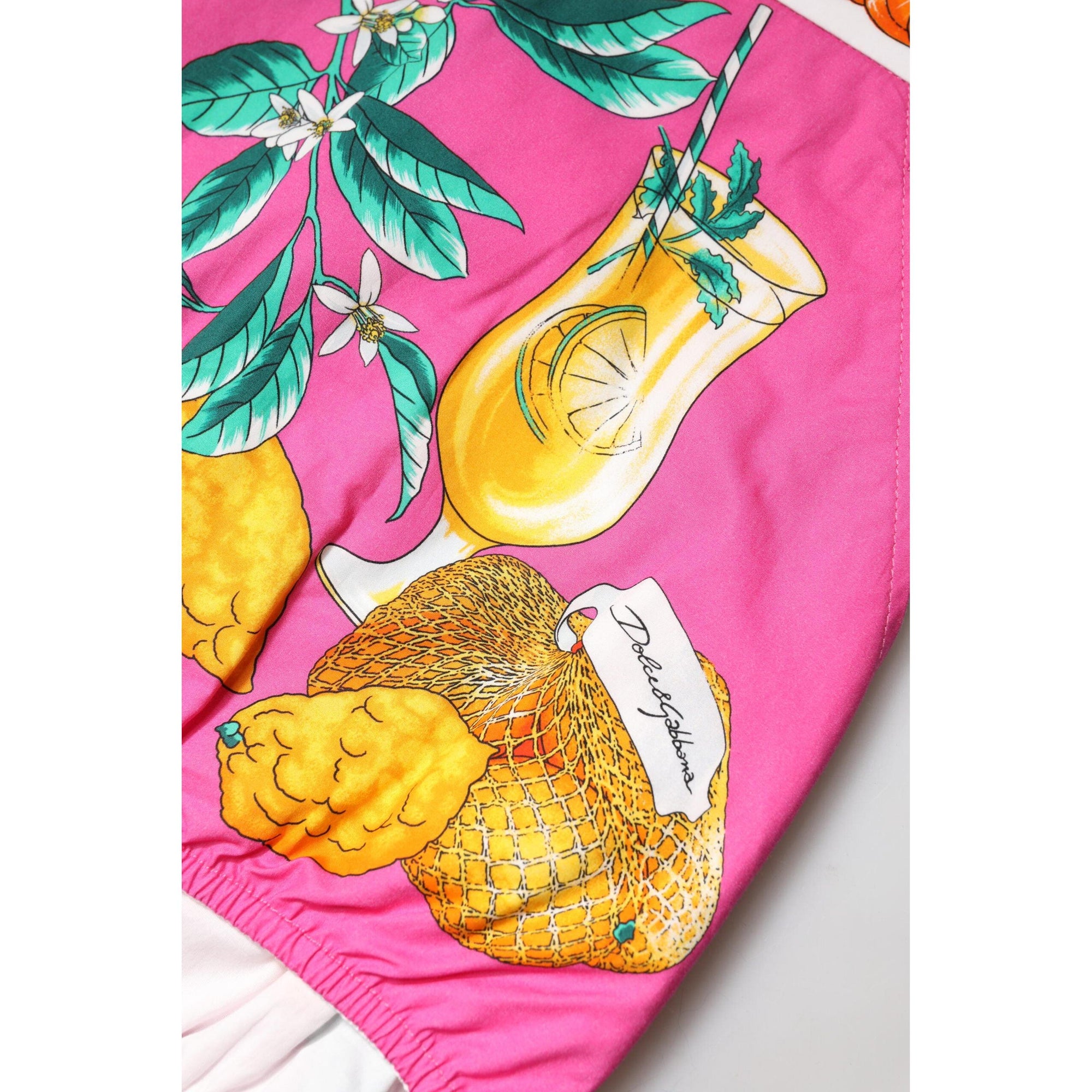 Dolce &amp; Gabbana Pink Printed High Waist Hot Pants Shorts