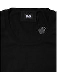 Dolce & Gabbana Black Cotton Round Neck Short Sleeve T-shirt