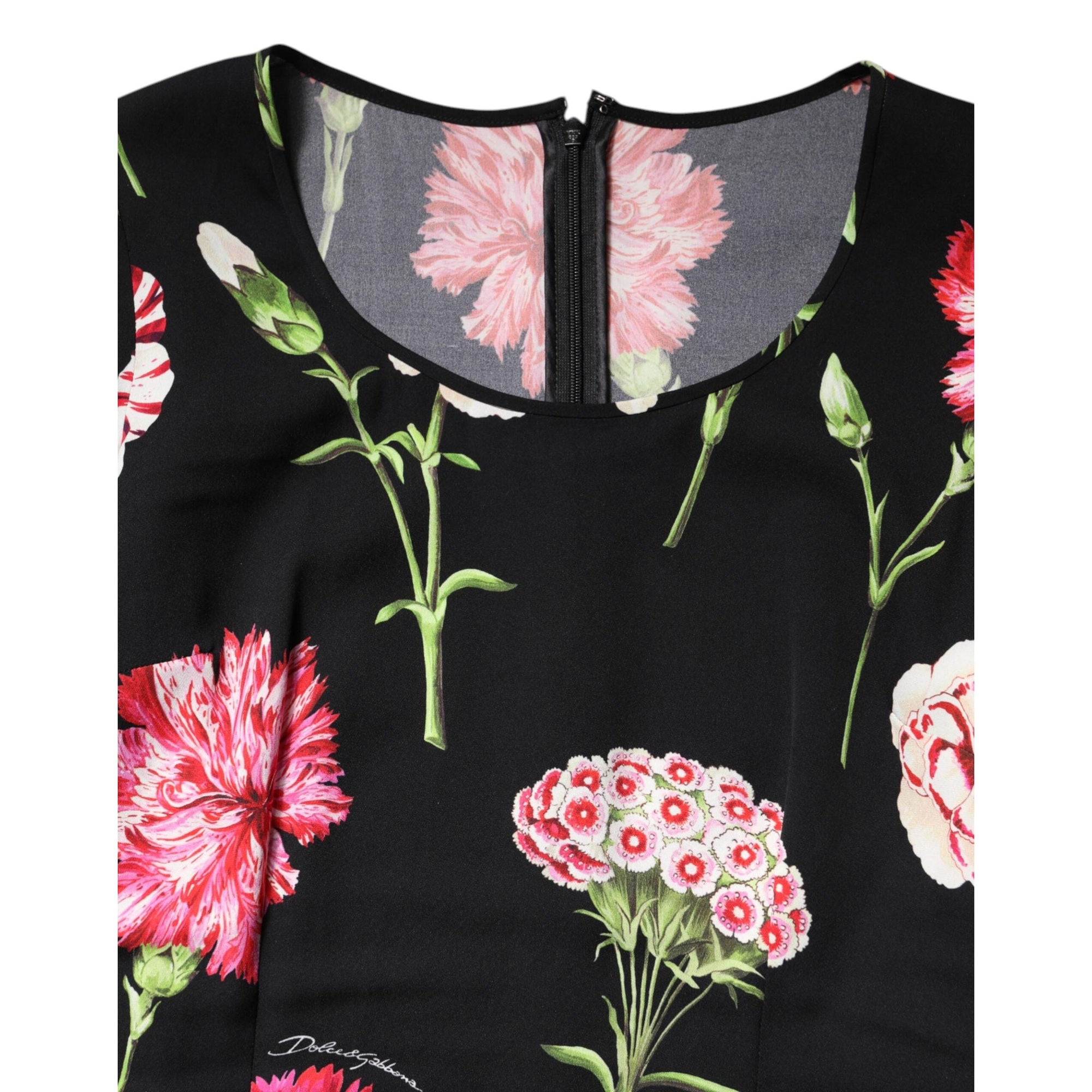 Dolce &amp; Gabbana Black Floral Long Sleeve Women Blouse Top