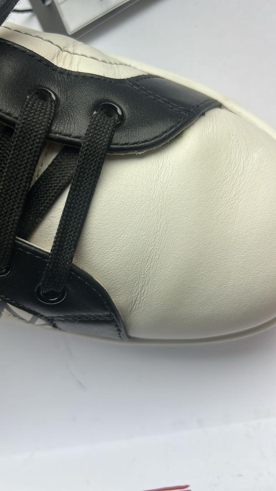 Dolce & Gabbana White Black Leather Crown Milano Sneakers Shoes
