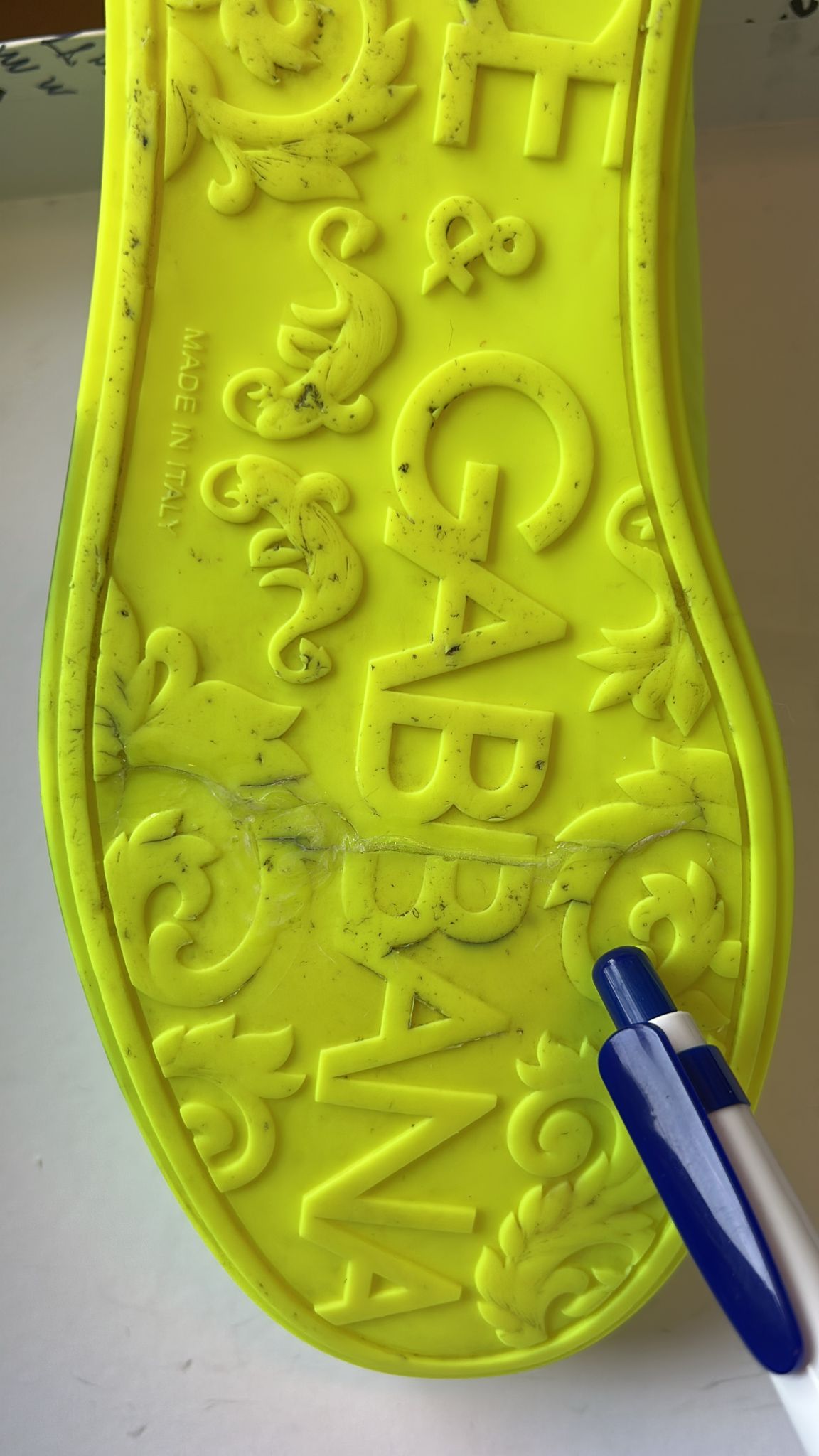 Dolce &amp; Gabbana Neon Green Logo Tape Low Top Sneakers Shoes