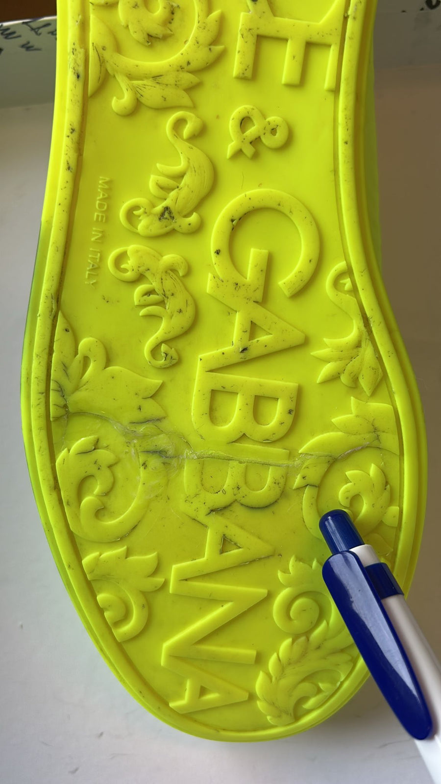 Dolce & Gabbana Neon Green Logo Tape Low Top Sneakers Shoes