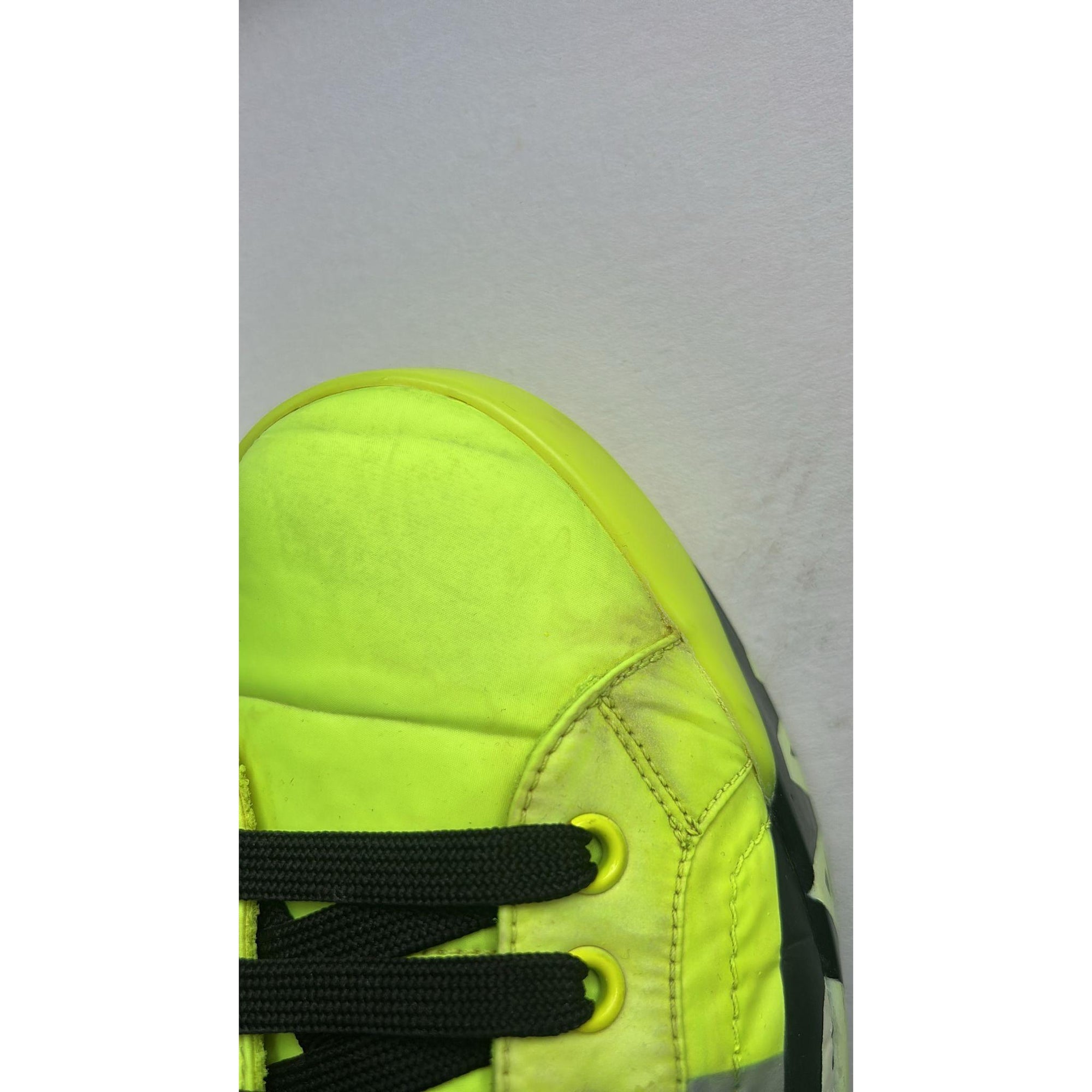 Dolce &amp; Gabbana Neon Green Logo Tape Low Top Sneakers Shoes