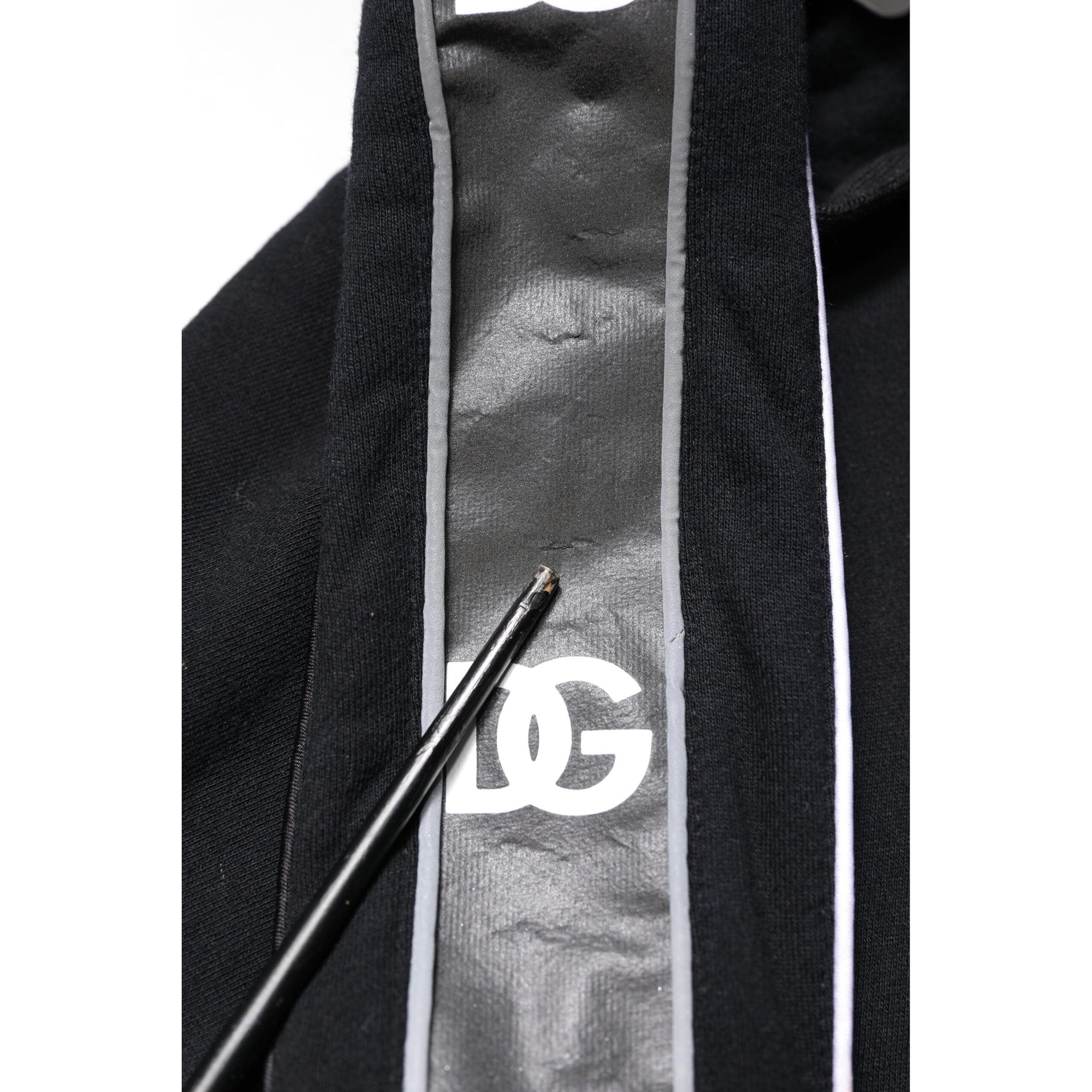 Dolce &amp; Gabbana Black Cotton Logo Hooded Sweatshirt Sweater
