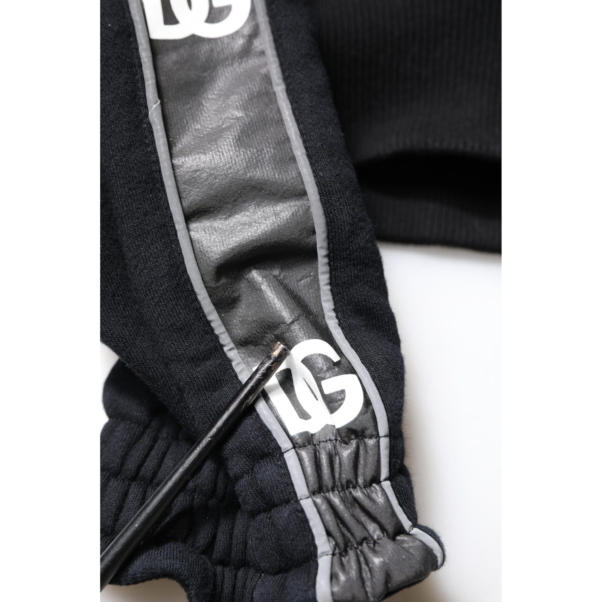 Dolce &amp; Gabbana Black Cotton Logo Hooded Sweatshirt Sweater