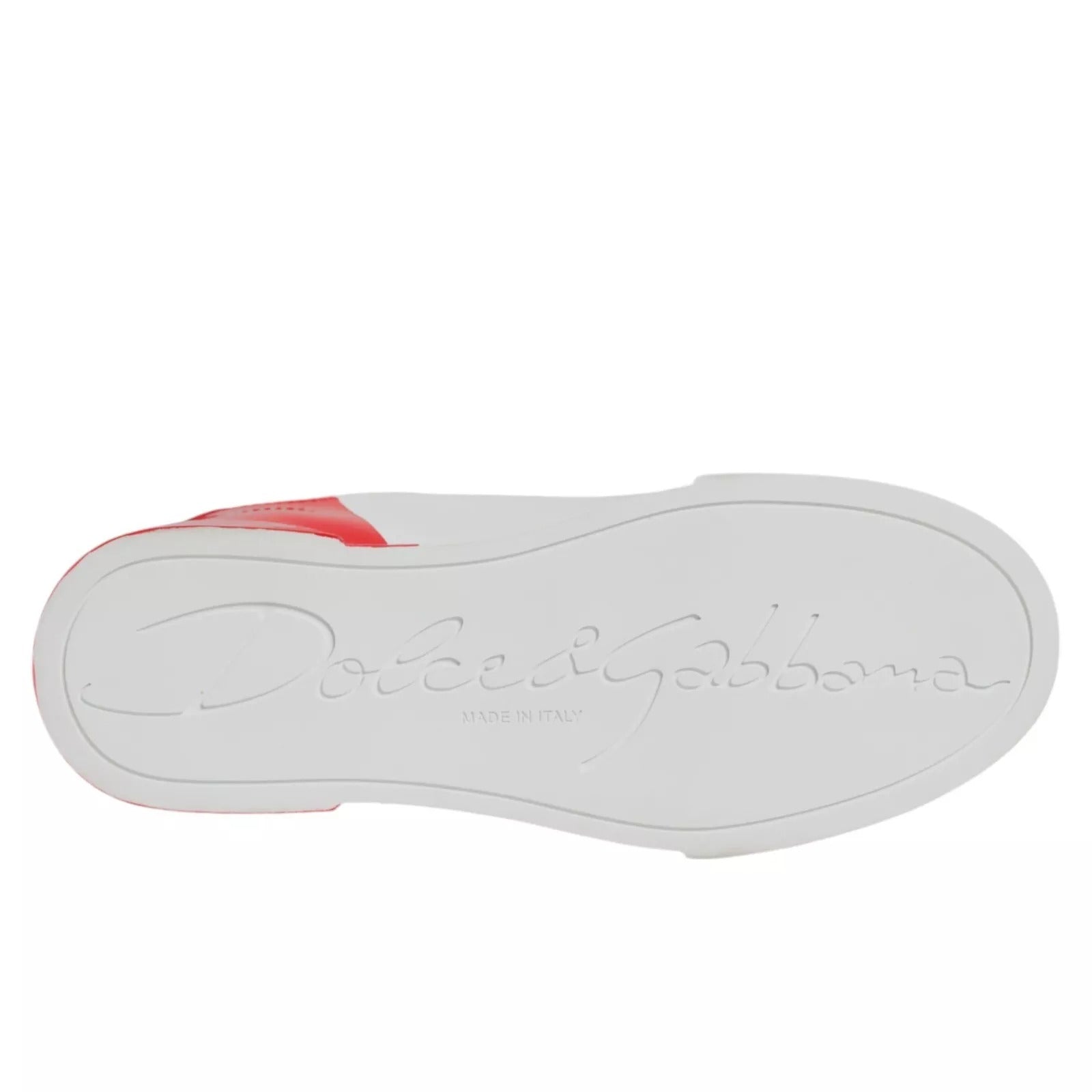 Dolce &amp; Gabbana White Red Logo Portofino Sneakers Shoes