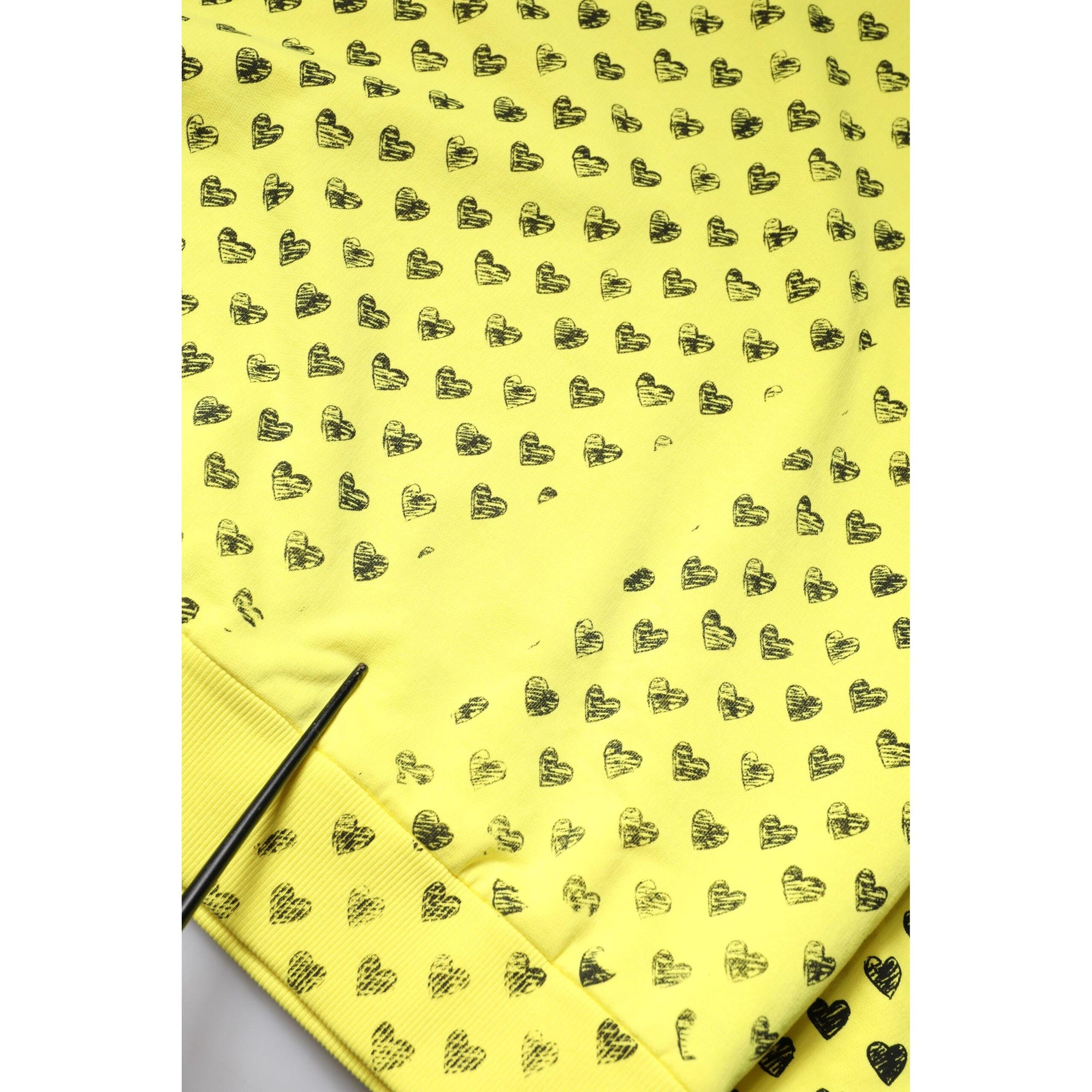 Dolce &amp; Gabbana Yellow Heart Crew Neck Men Pullover Sweater