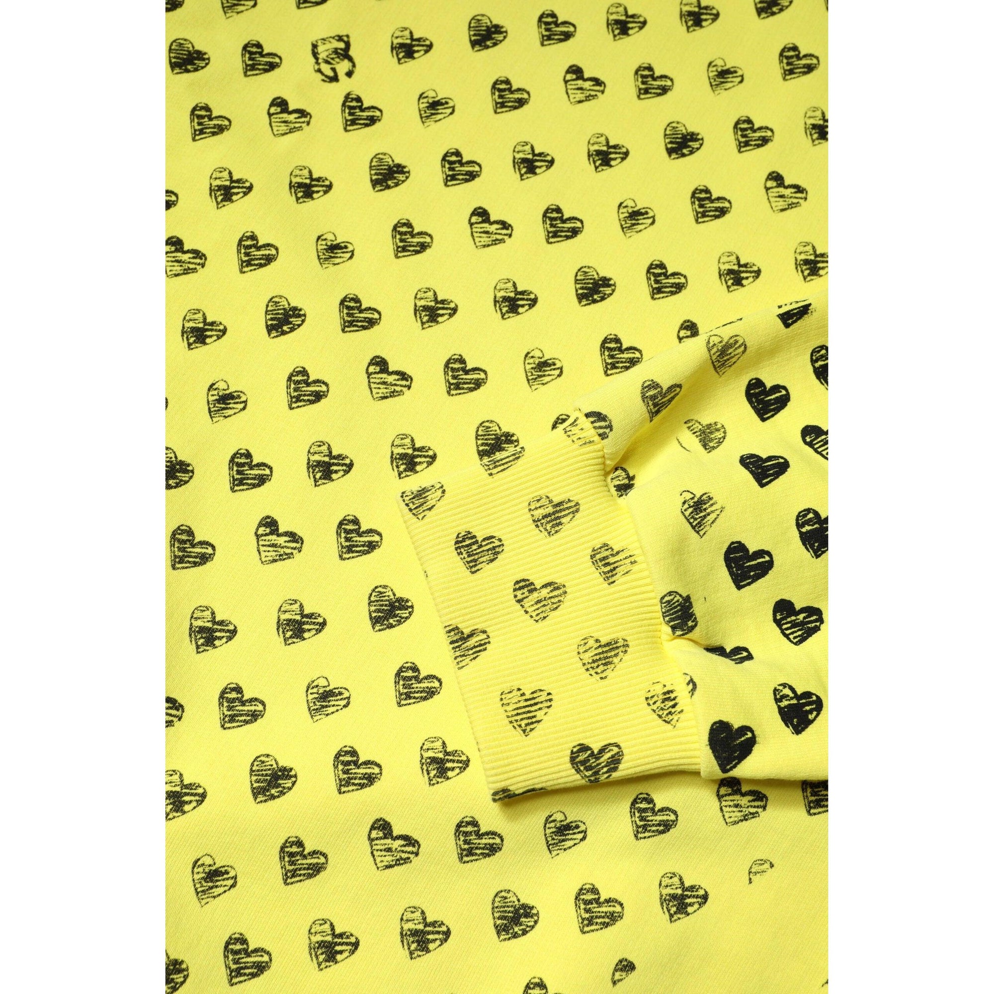 Dolce &amp; Gabbana Yellow Heart Crew Neck Men Pullover Sweater