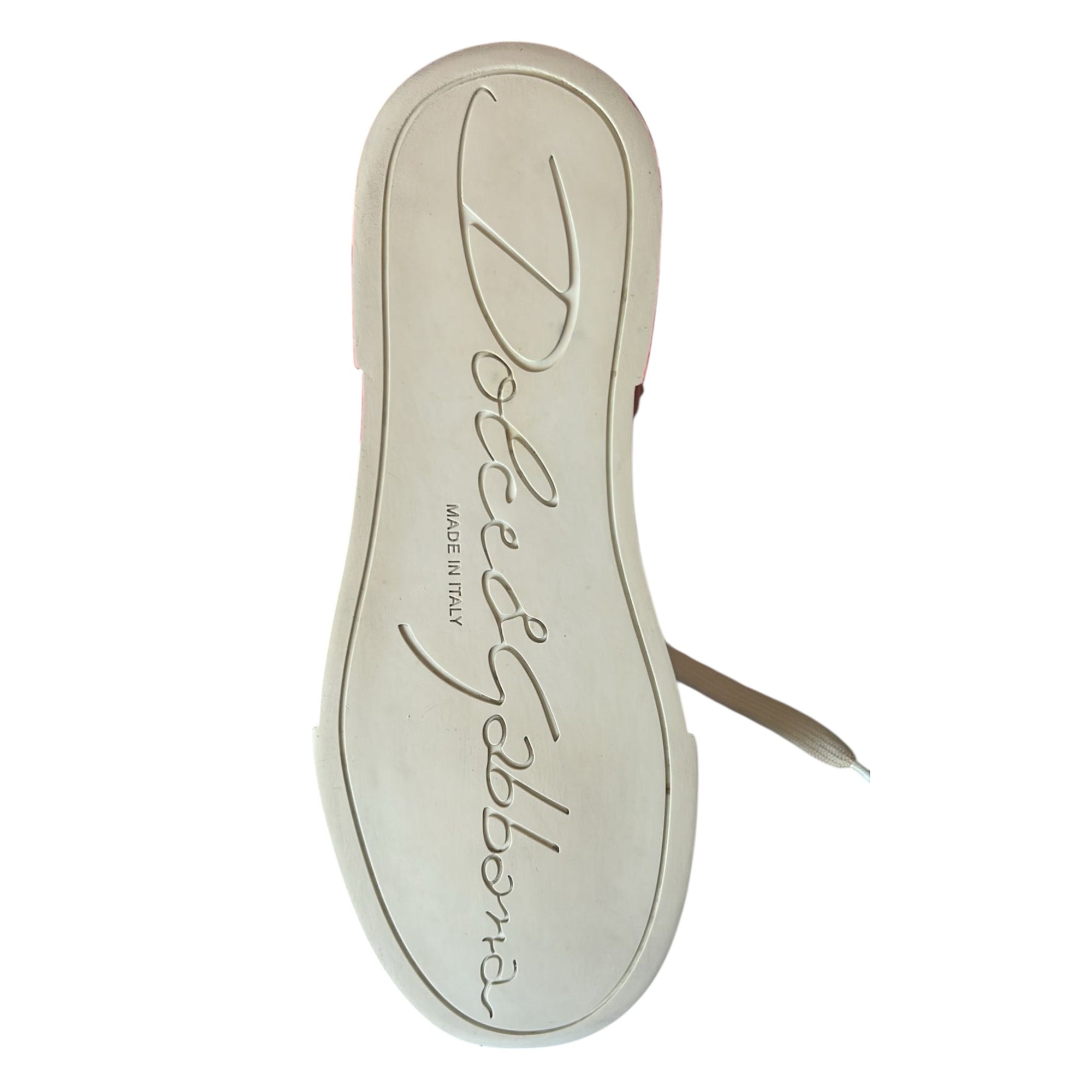 Dolce &amp; Gabbana White Red Logo Portofino Sneakers Shoes