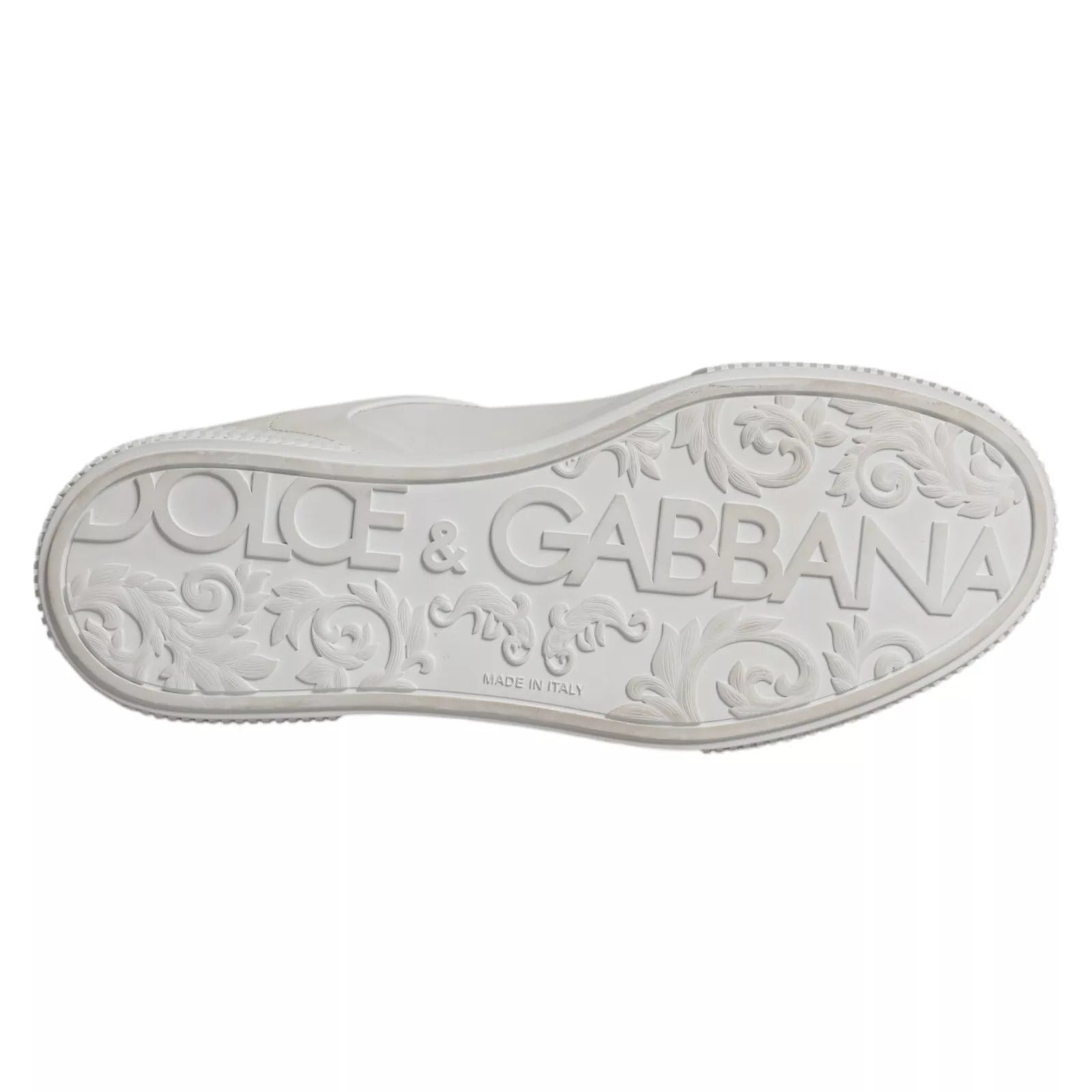 Dolce &amp; Gabbana White Miami Leather Low Top Sneakers Shoes