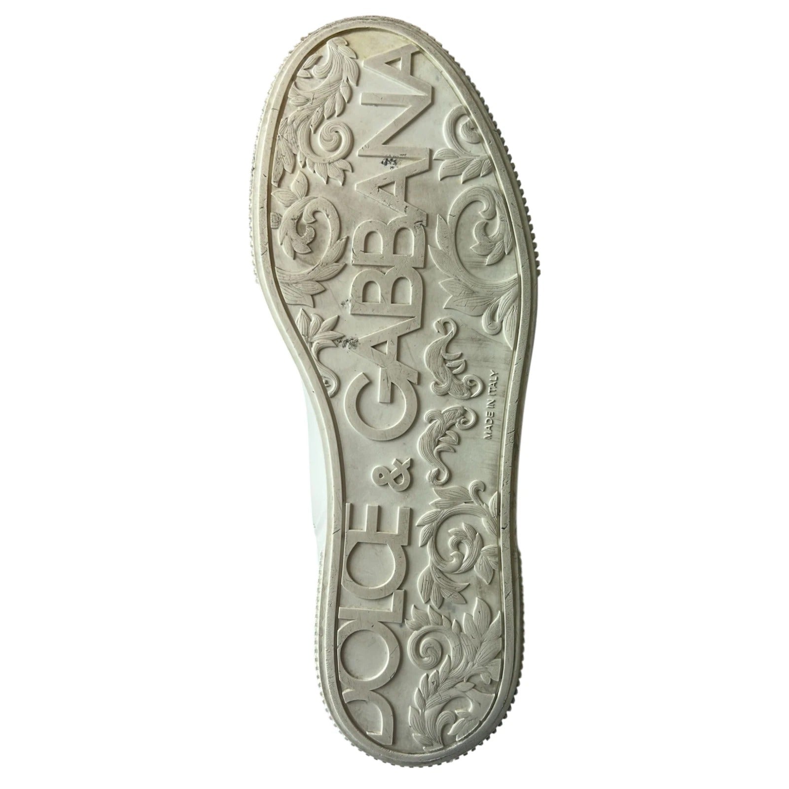 Dolce &amp; Gabbana White Miami Leather Low Top Sneakers Shoes
