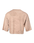 Dolce & Gabbana Beige Tie Dye Logo Print Cropped T-shirt