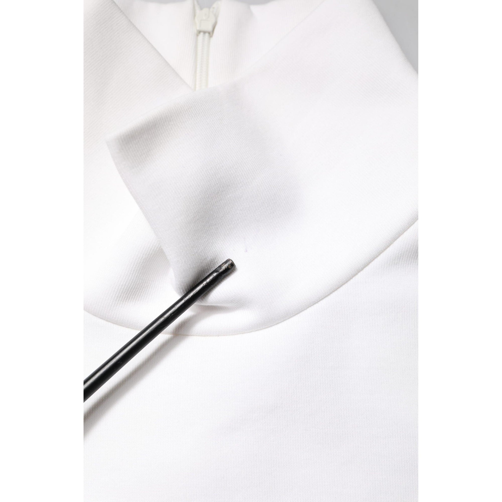 Dolce &amp; Gabbana White Cotton Turtleneck DG Applique T-shirt
