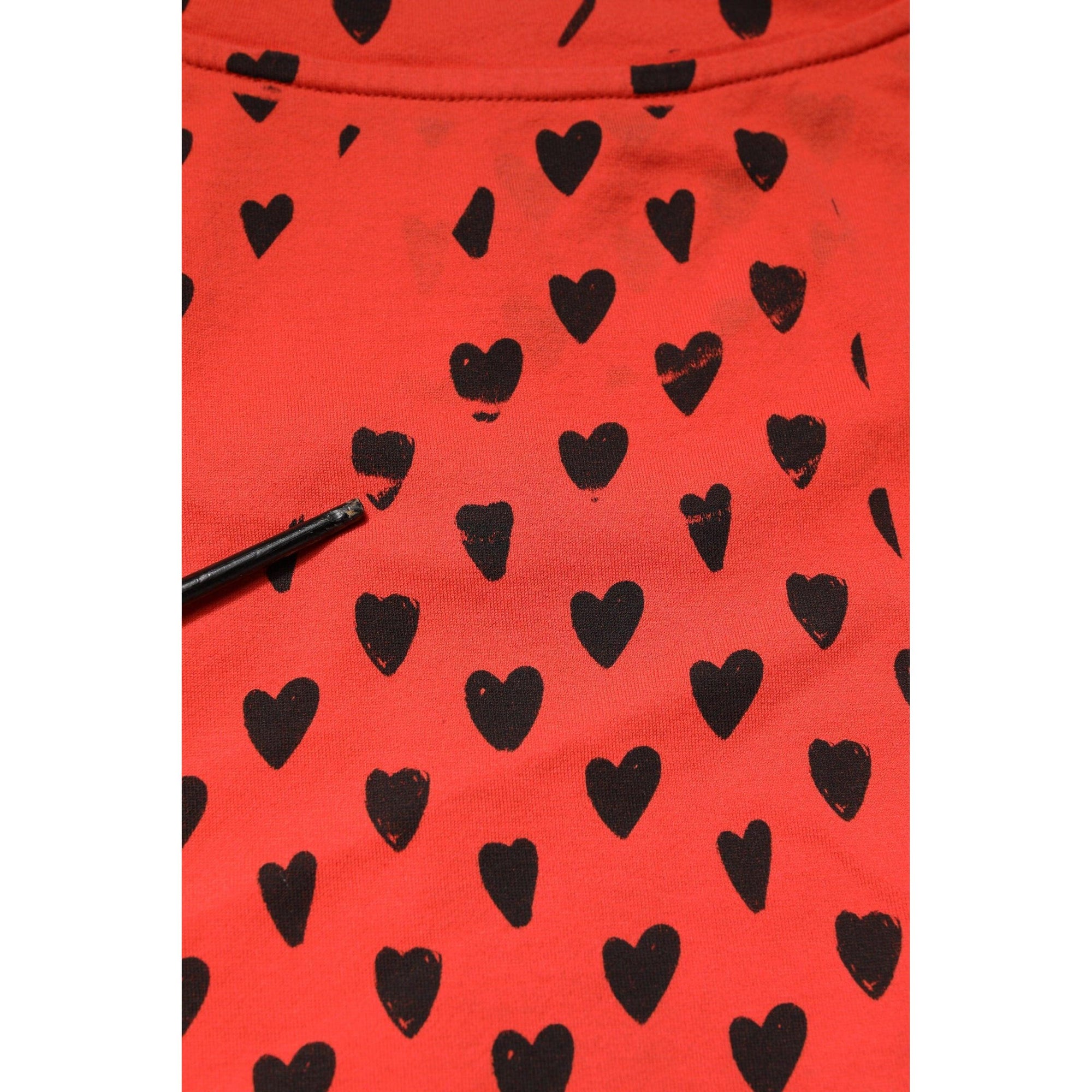 Dolce &amp; Gabbana Red Cotton Sleeveless DG Heart Logo T-shirt