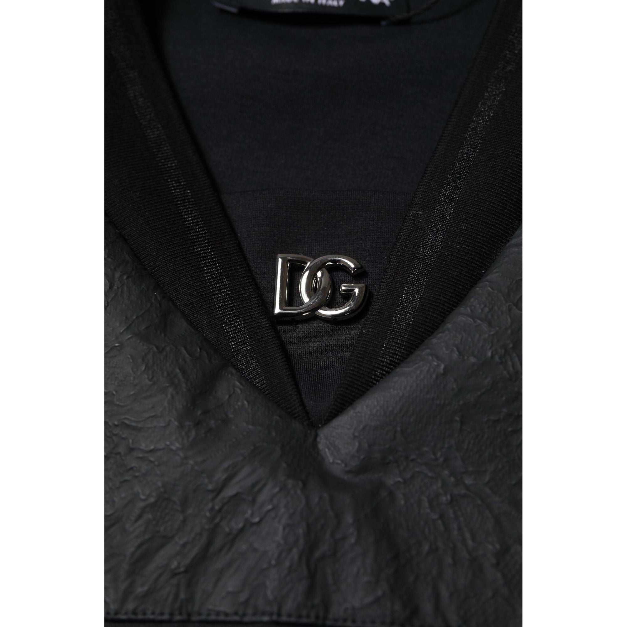 Dolce &amp; Gabbana Black Cotton Short Sleeves V-neck T-shirt