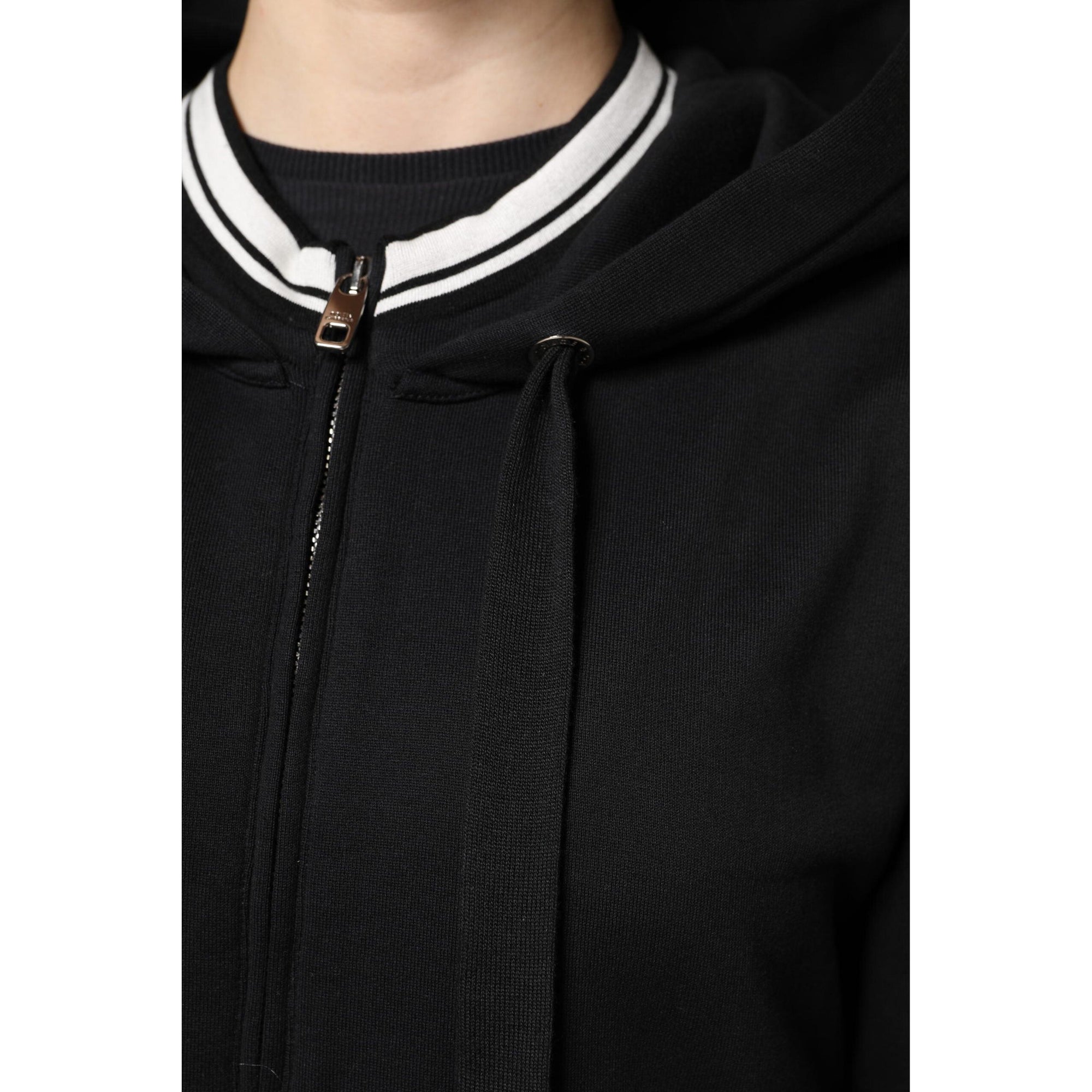 Dolce &amp; Gabbana Black Cotton Hooded Full Zip Sweatshirt Sweater