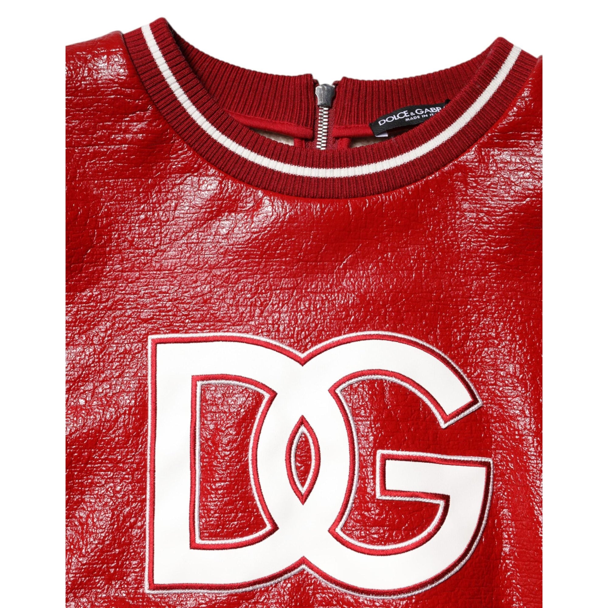 Dolce &amp; Gabbana Red Wool DGLogo Embroidery Pullover Sweater