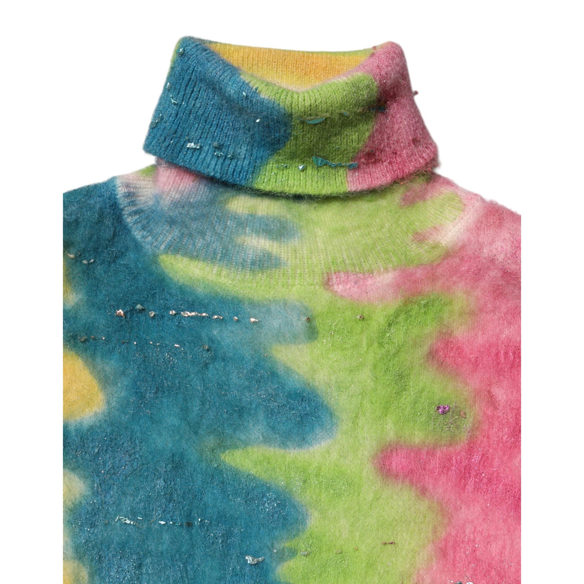 Dolce &amp; Gabbana Multicolor Mohair Turtleneck Pullover Sweater