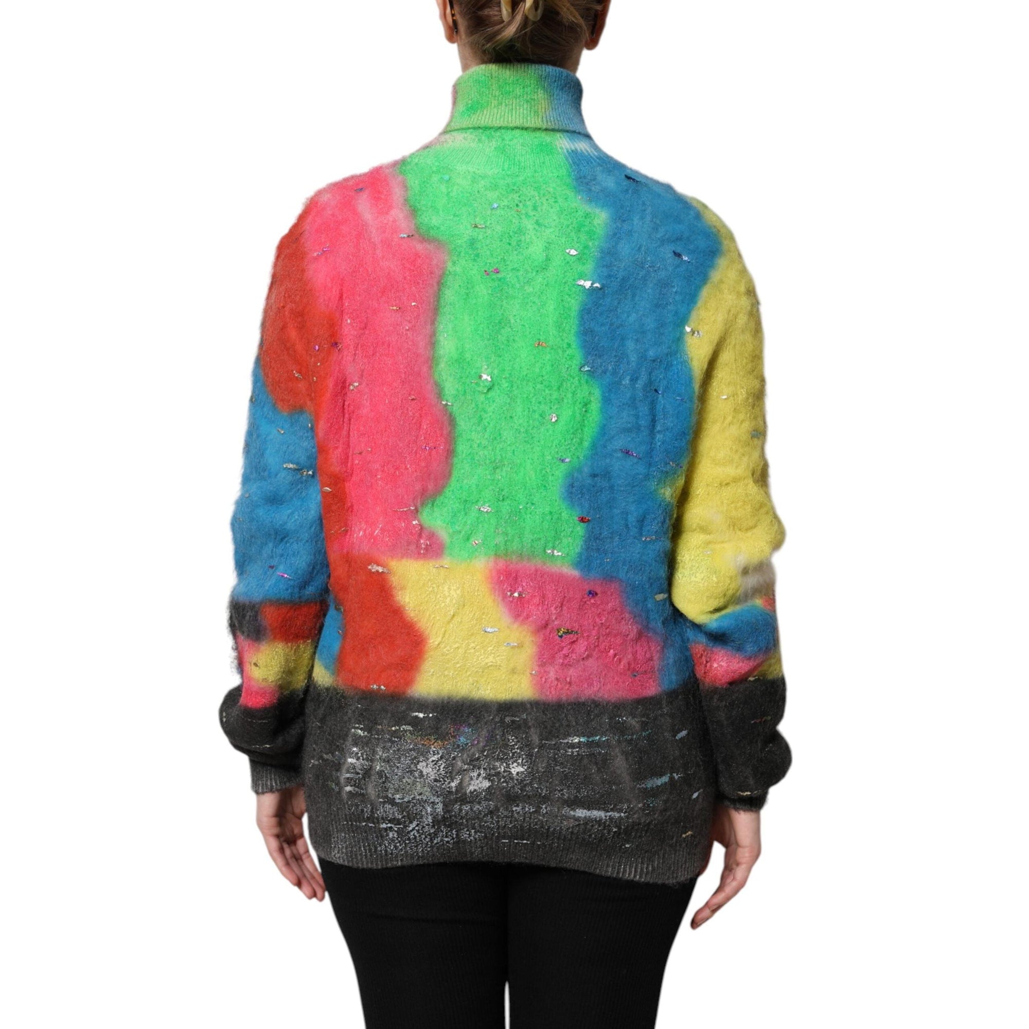 Dolce &amp; Gabbana Multicolor Mohair Turtleneck Pullover Sweater