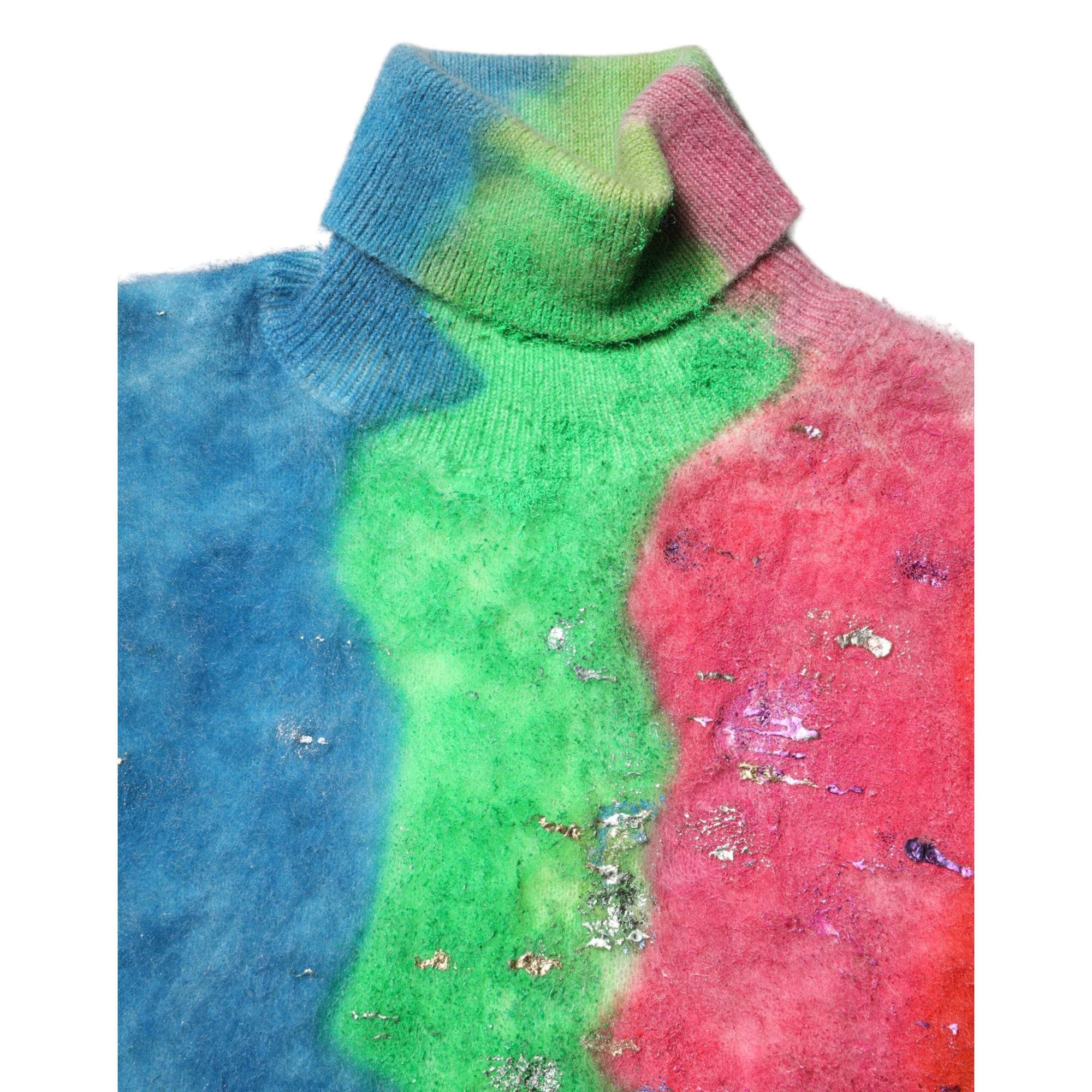 Dolce &amp; Gabbana Multicolor Mohair Turtleneck Pullover Sweater
