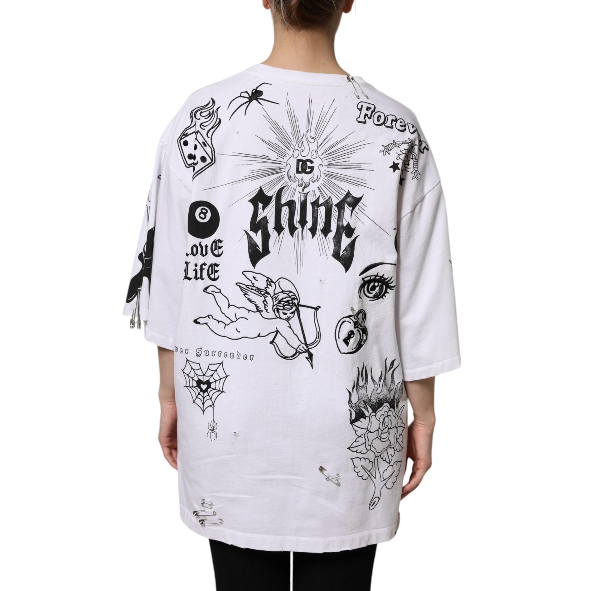 Dolce &amp; Gabbana White Cotton DG BLESSED Printed T-shirt
