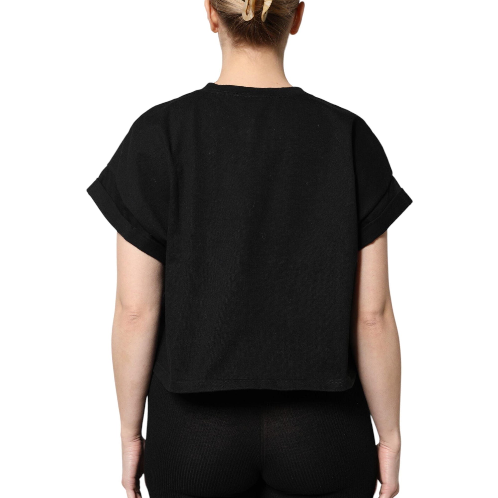 Dolce &amp; Gabbana Black Cotton Printed Short Sleeves T-shirt
