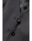 Dolce & Gabbana Black Striped Button Down Sleeveless Vest Top