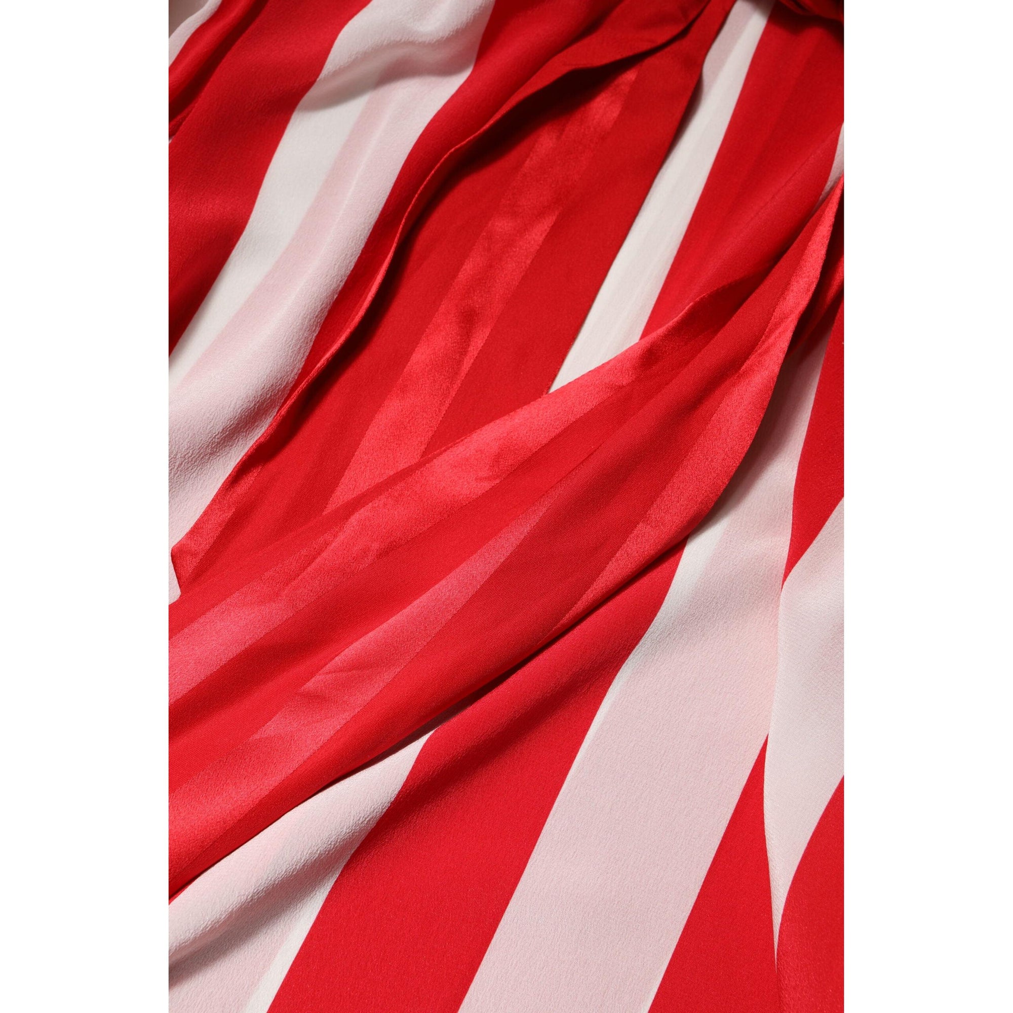 Dolce &amp; Gabbana Red White Stripes Ascot Collar Blouse Top
