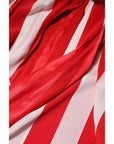 Dolce & Gabbana Red White Stripes Ascot Collar Blouse Top