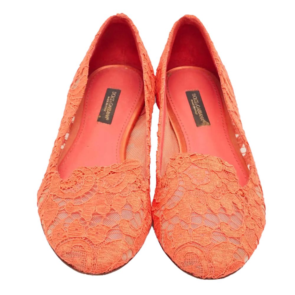 Dolce &amp; Gabbana Red Viscose Flat Shoe