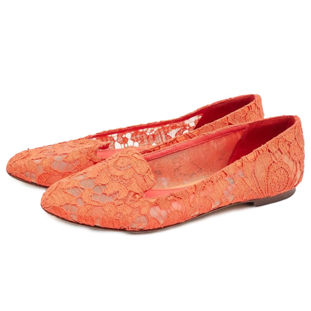 Dolce &amp; Gabbana Red Viscose Flat Shoe