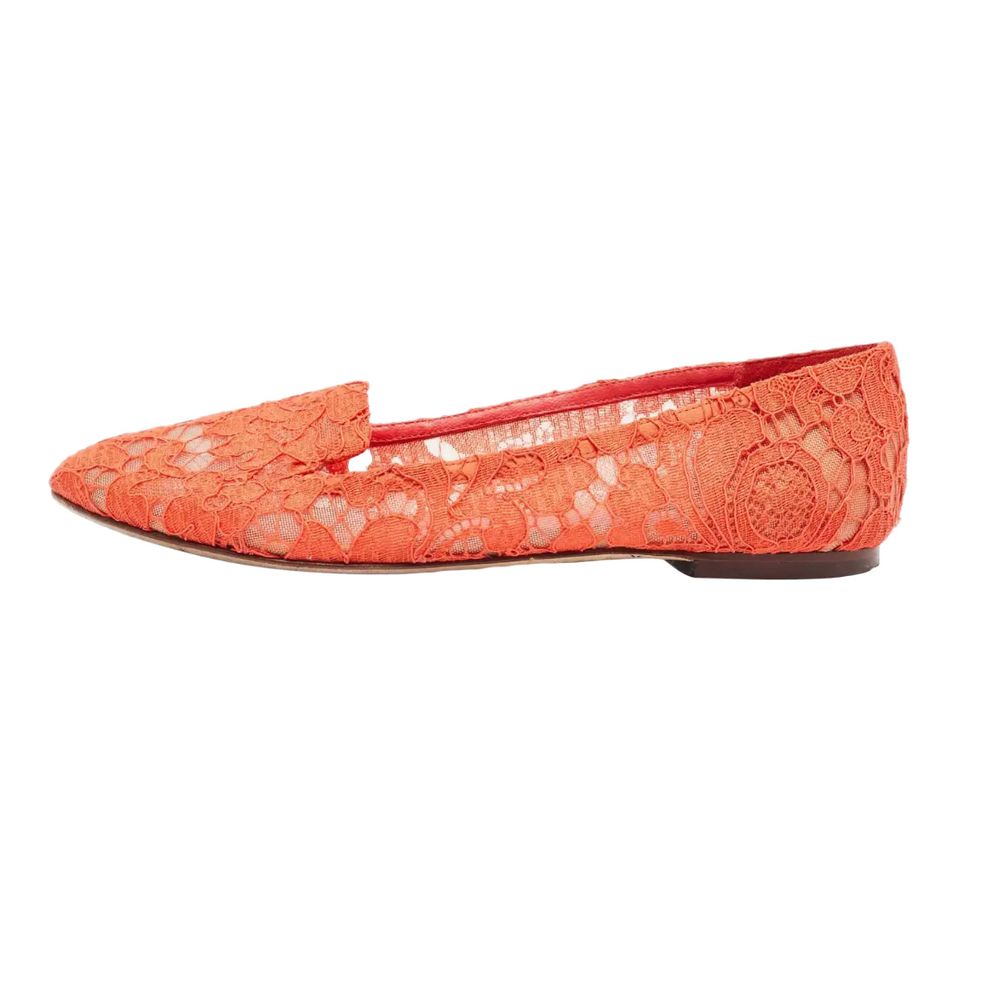 Dolce &amp; Gabbana Red Viscose Flat Shoe