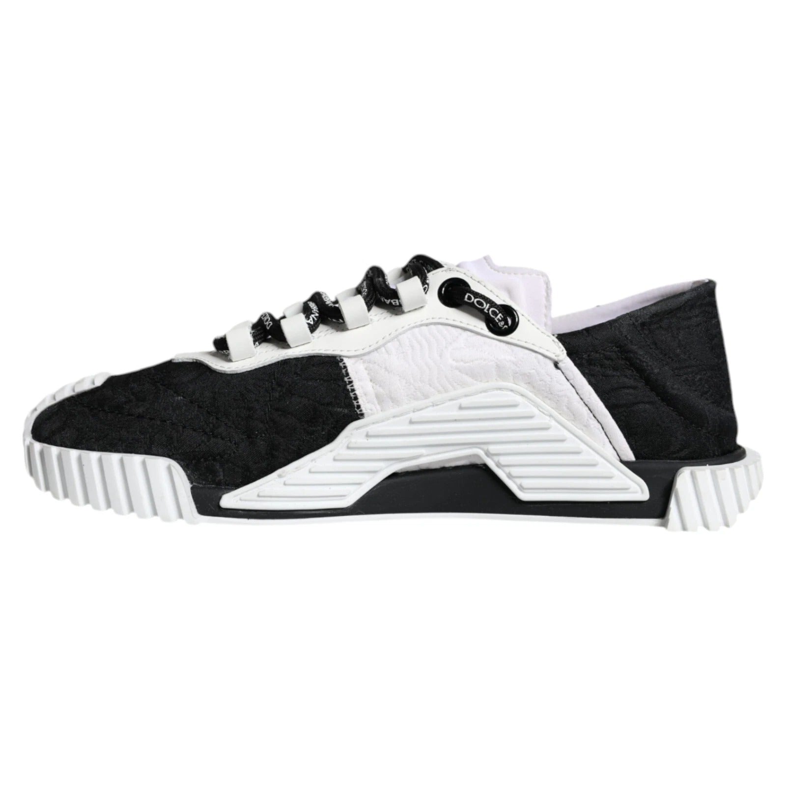 Dolce &amp; Gabbana White Black Low Top NS1 Sneakers Shoes