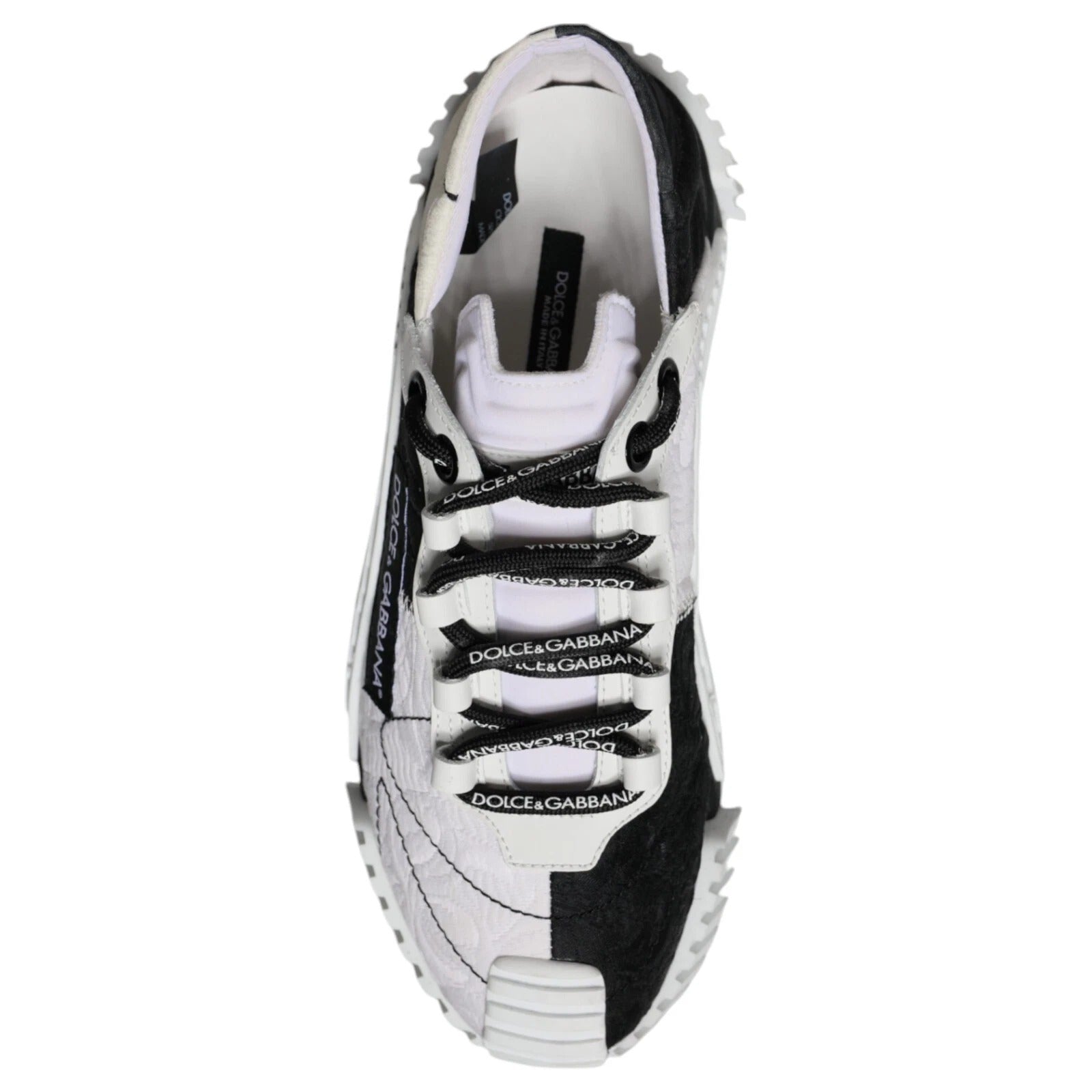 Dolce &amp; Gabbana White Black Low Top NS1 Sneakers Shoes