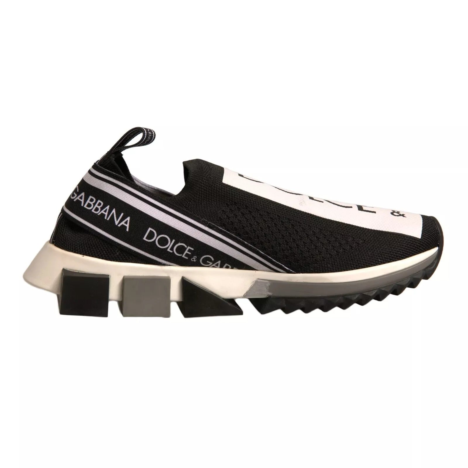 Dolce &amp; Gabbana Black White Slip On Sorrento Sneakers Shoes