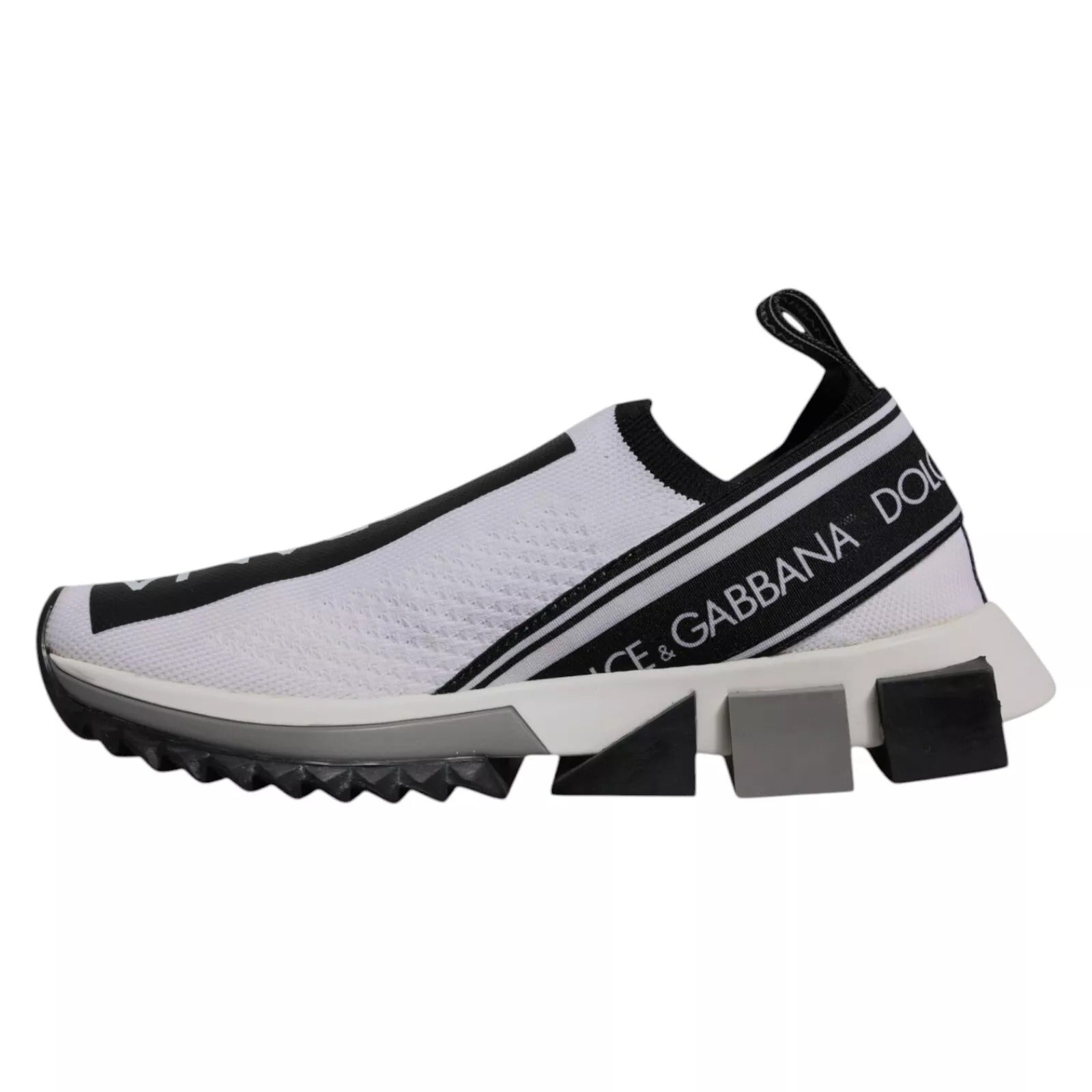 Dolce &amp; Gabbana White Black Slip On Sorrento Sneakers Shoes