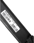Dolce & Gabbana Black White Leather DG Metal Buckle Belt