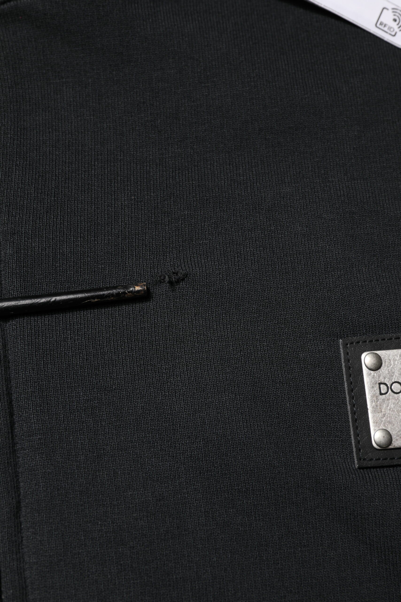 Dolce &amp; Gabbana Black Logo Full Zip Hooded Men Sweatshirt Sweater