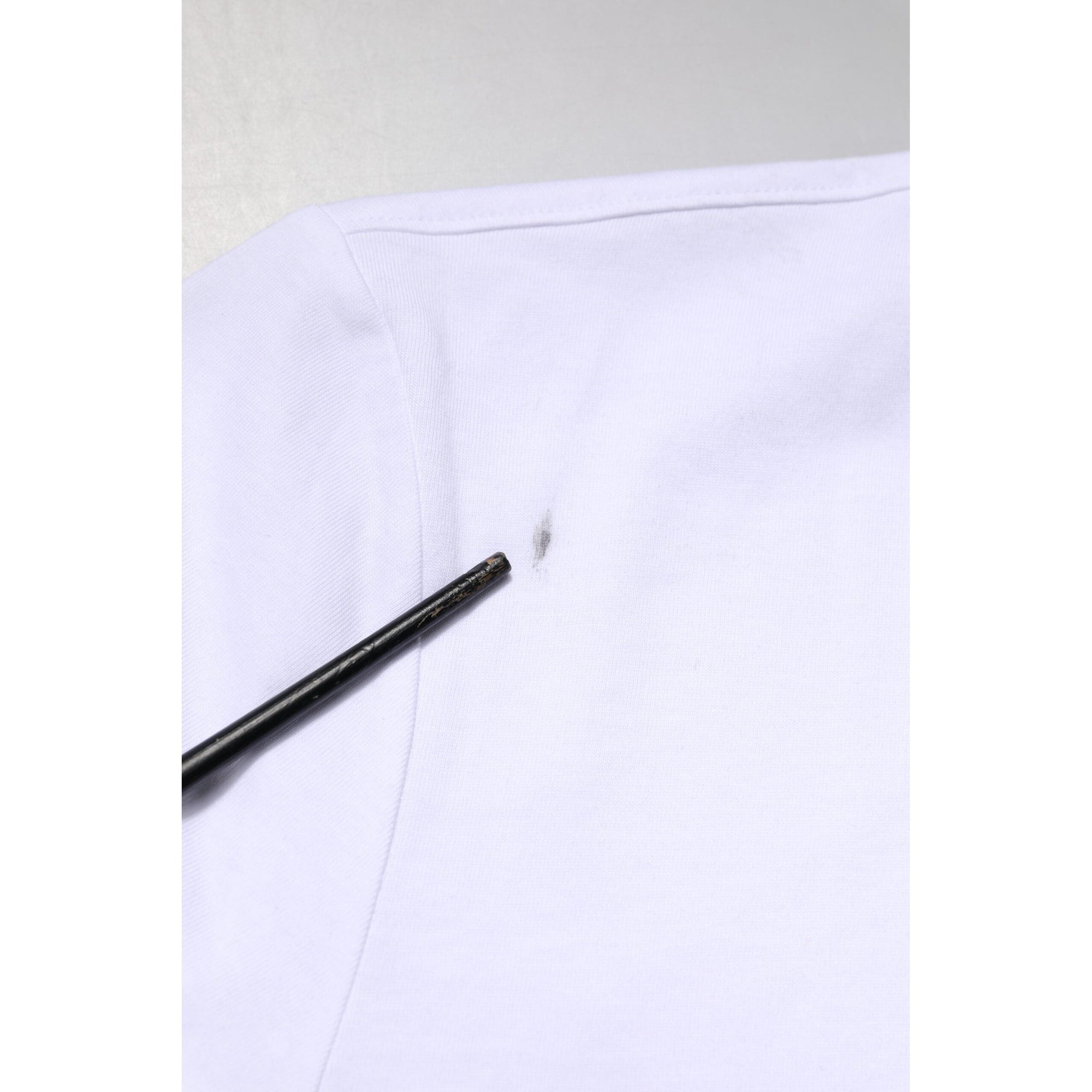 Dolce &amp; Gabbana White Logo Embroidery Crew Neck T-shirt