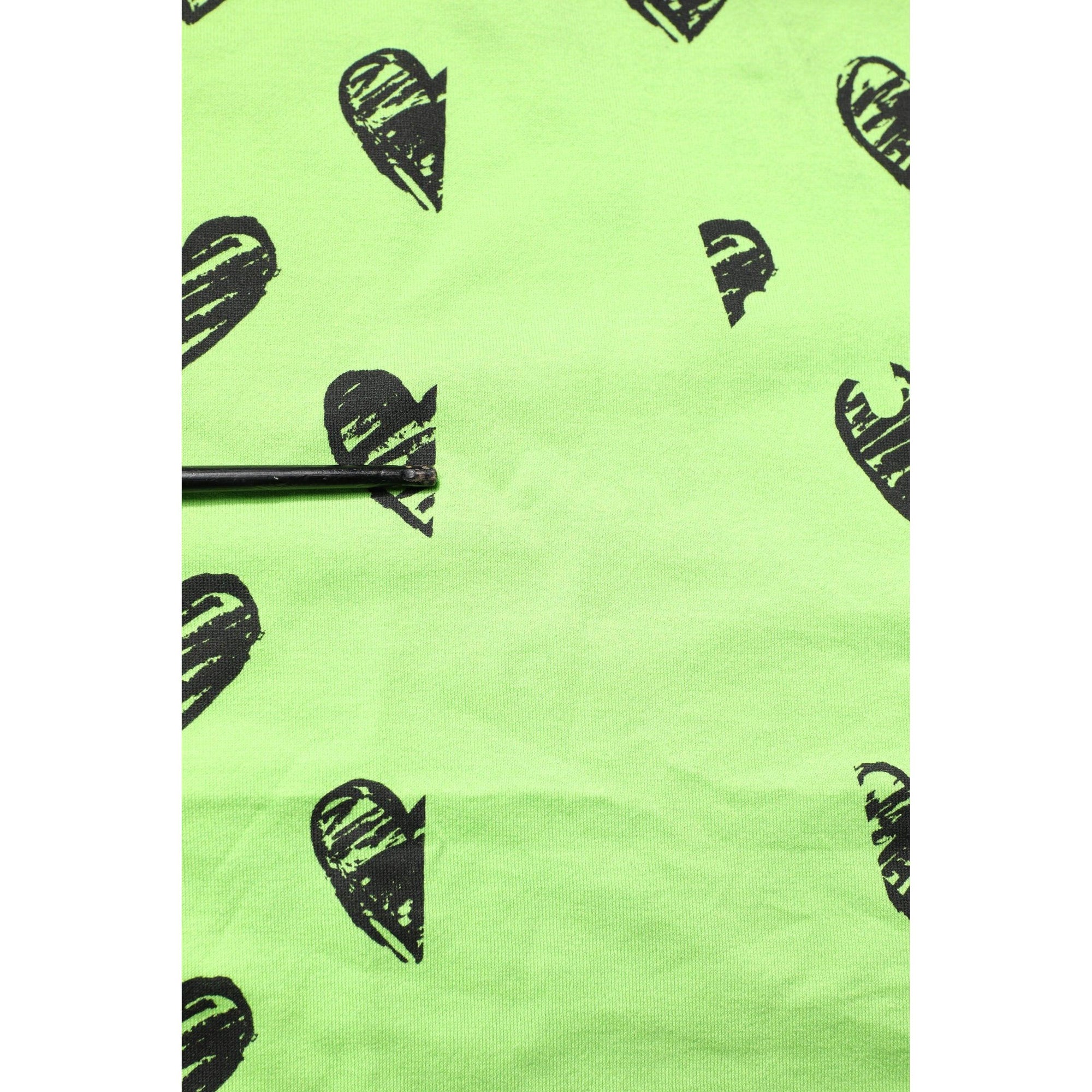 Dolce &amp; Gabbana Green Heart Print Cotton Crew Neck T-shirt