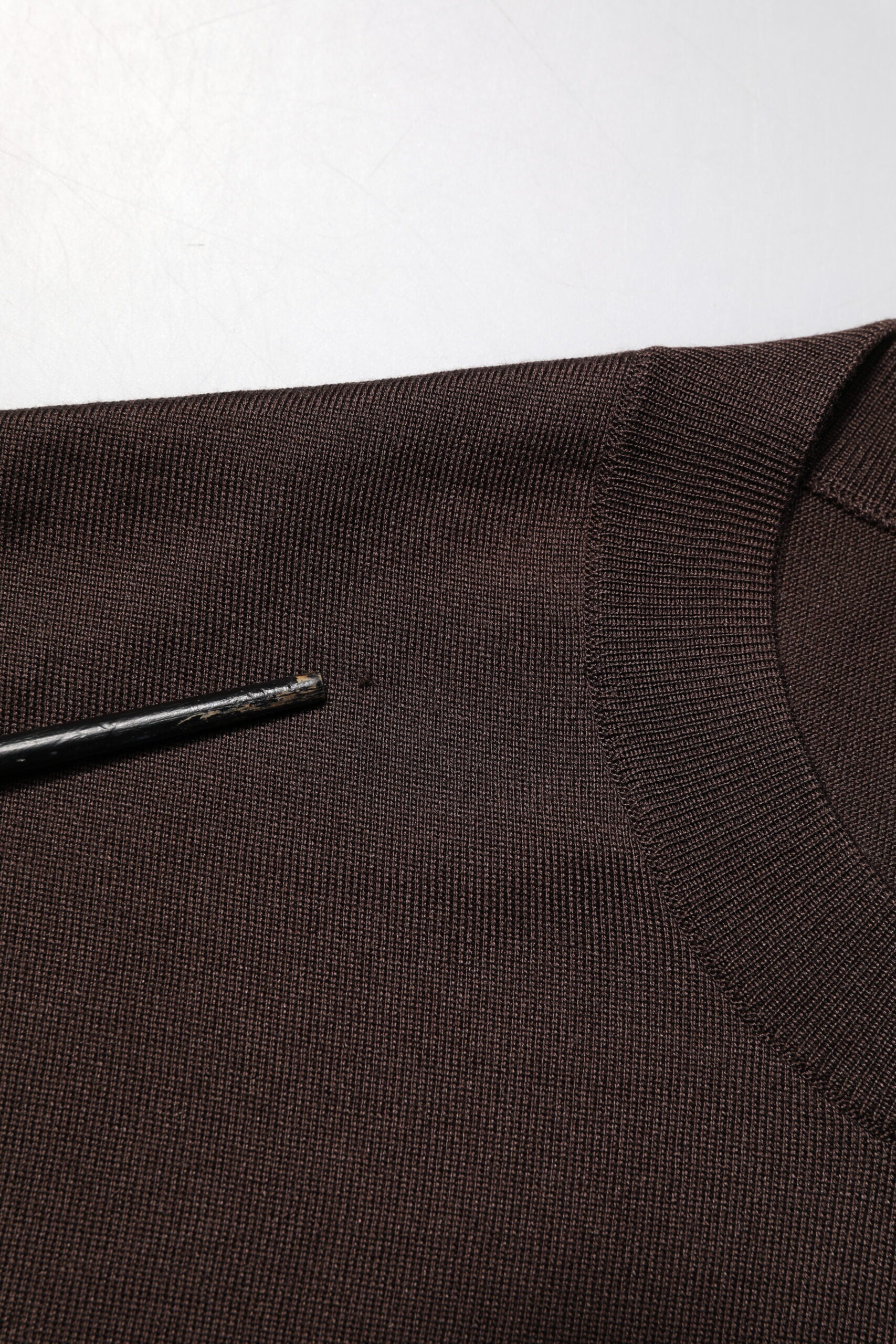 Dolce &amp; Gabbana Brown Silk Logo Embroidery Crew Neck T-shirt