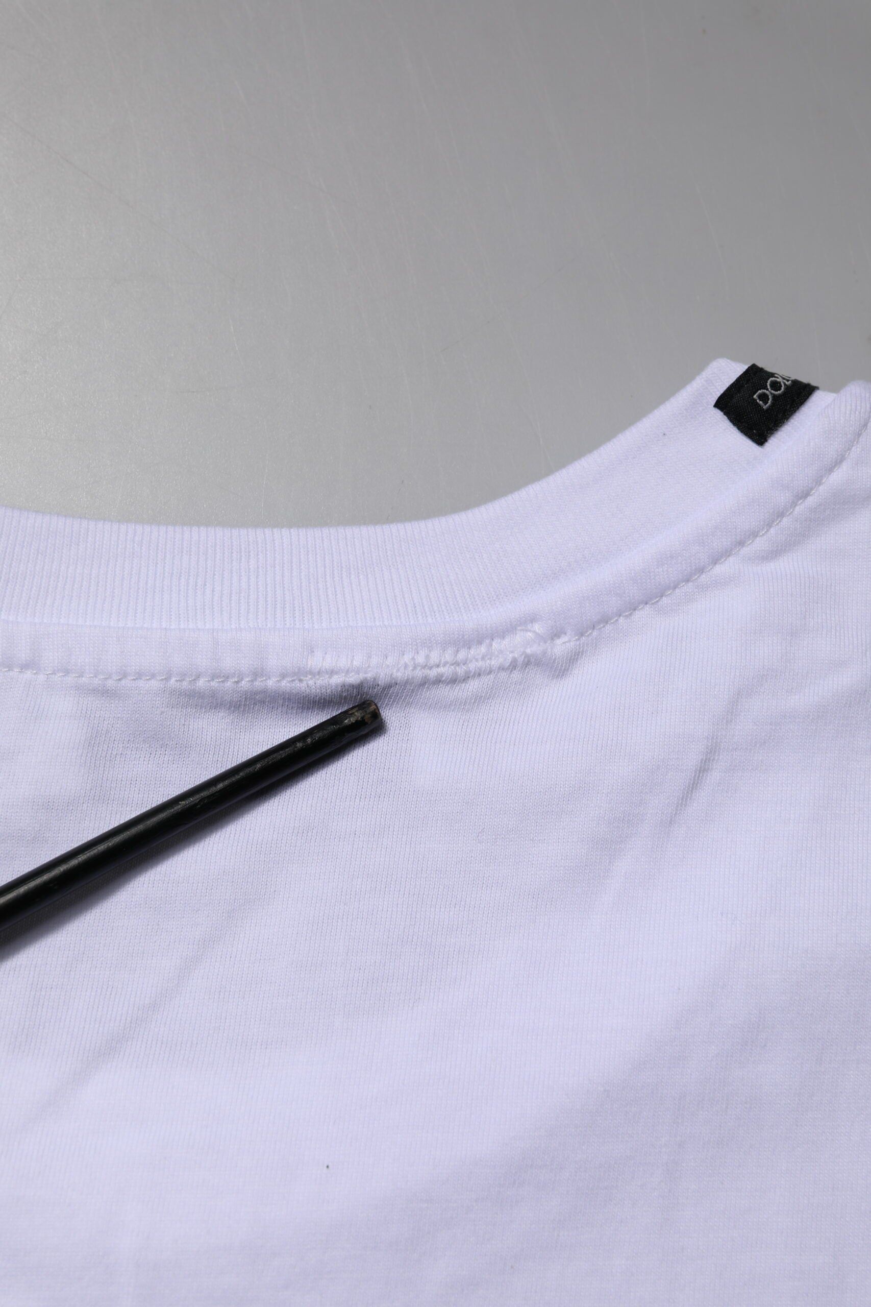 Dolce &amp; Gabbana White Cotton Short Sleeves Crew Neck T-shirt
