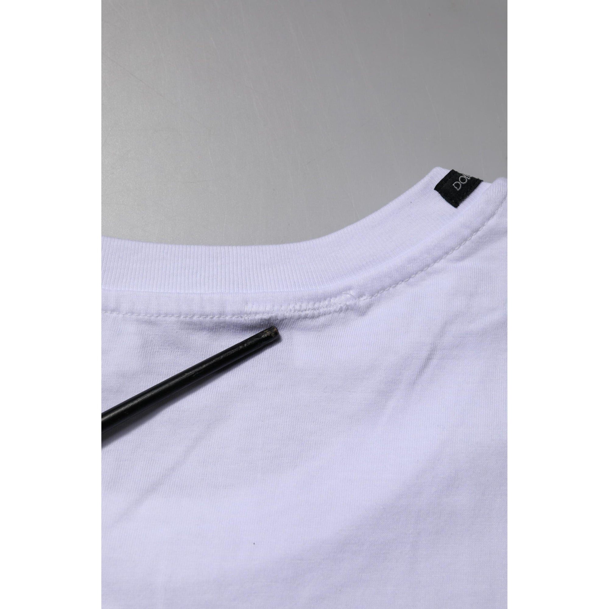 Dolce &amp; Gabbana White Cotton Short Sleeves Crew Neck T-shirt